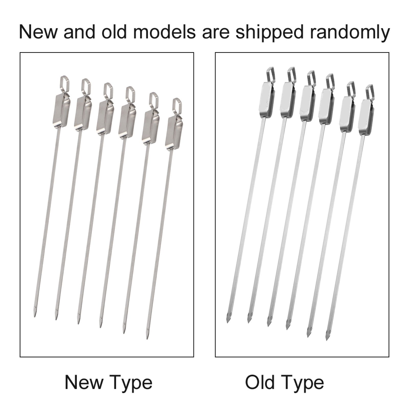 6PCS Long BBQ Barbecue Sliding Grilling Cooking Stainless Steel Kebab Flat Skewers view 12