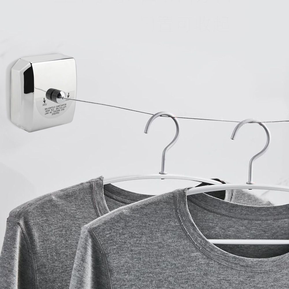 Square Stainless Steel Retractable Clothes Line Indoor Laundry Single Clothesline view 5