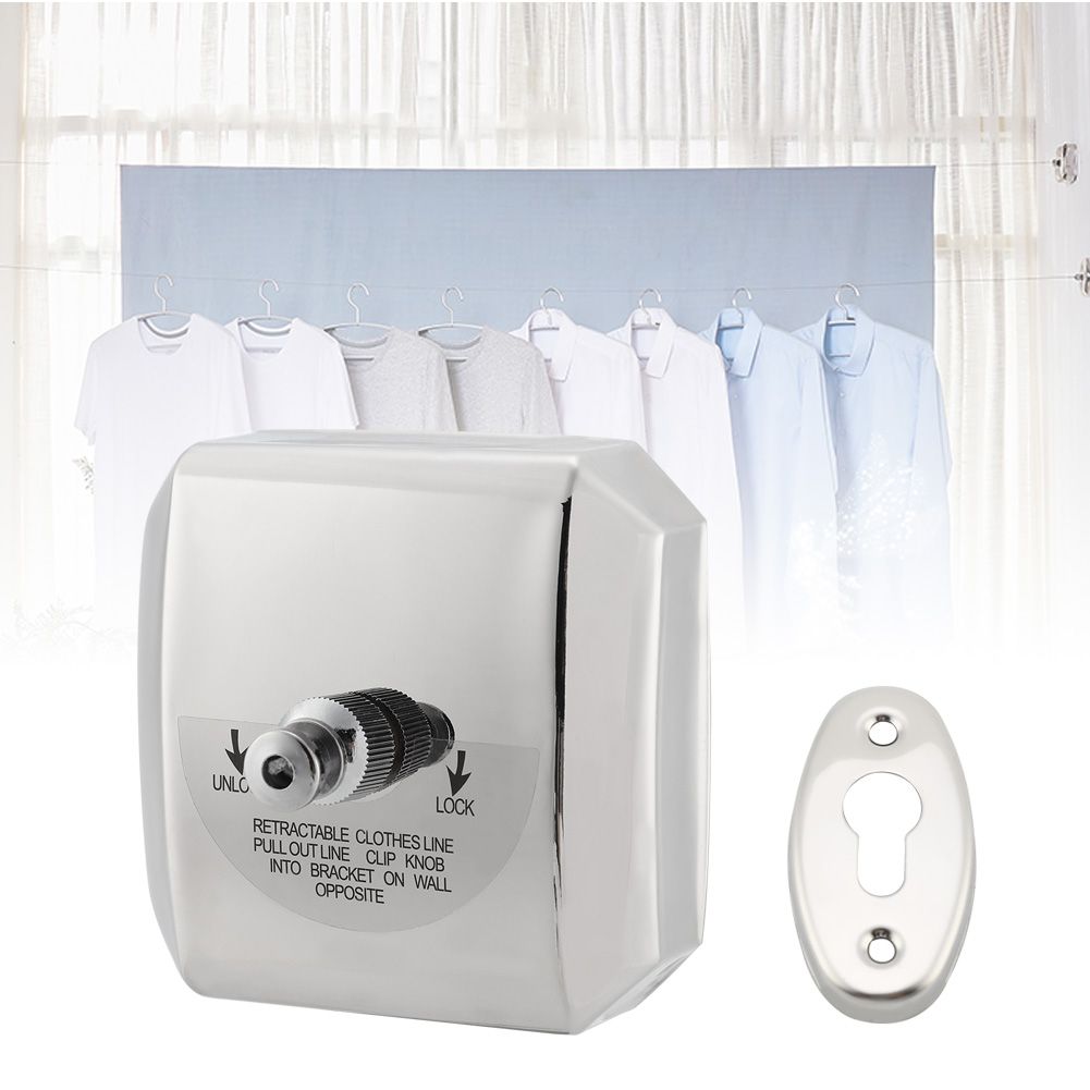 Square Stainless Steel Retractable Clothes Line Indoor Laundry Single Clothesline view 7