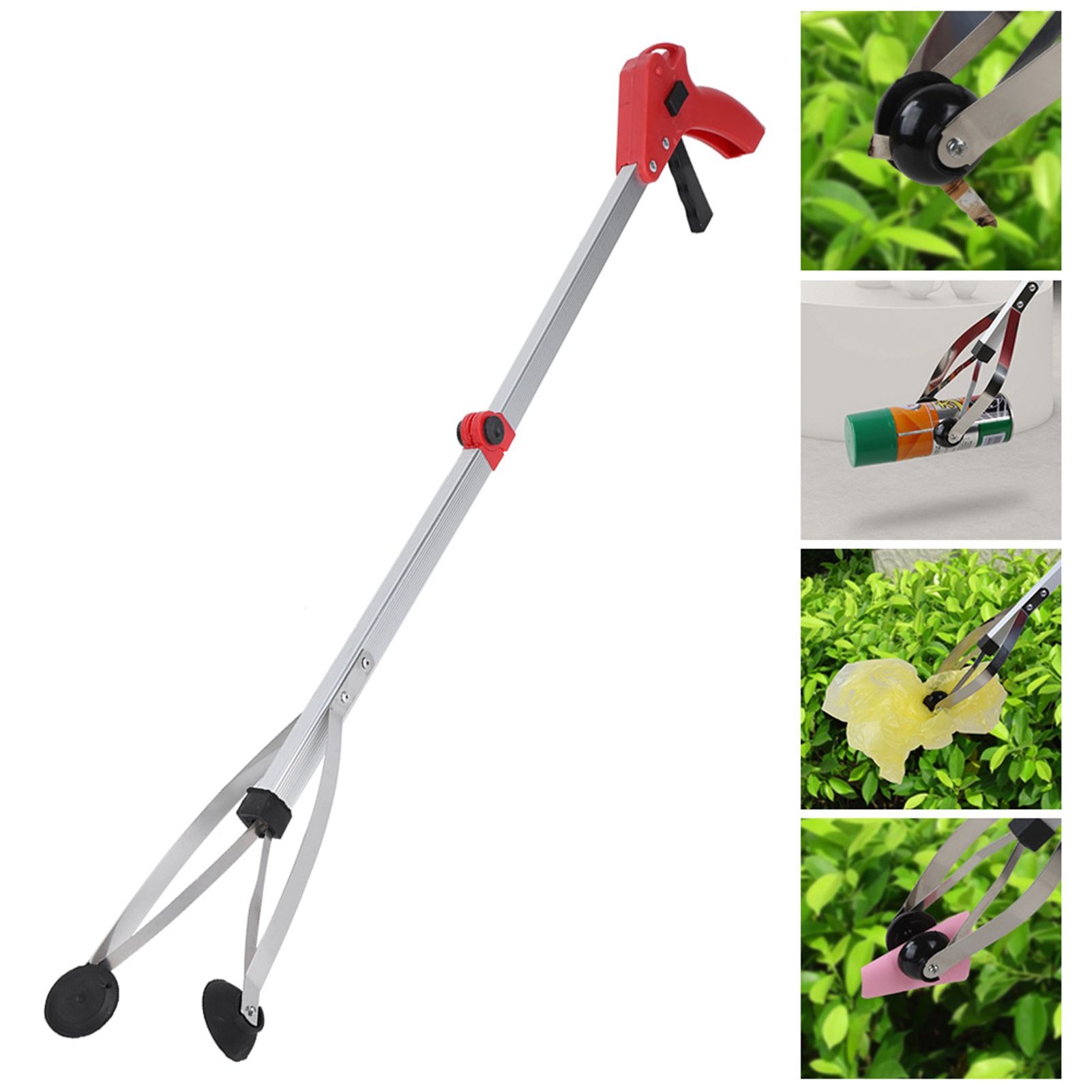Garbage Picker Folding Trash Grabber for Garden Leaves Waste Pick Up(Red handle) view 12