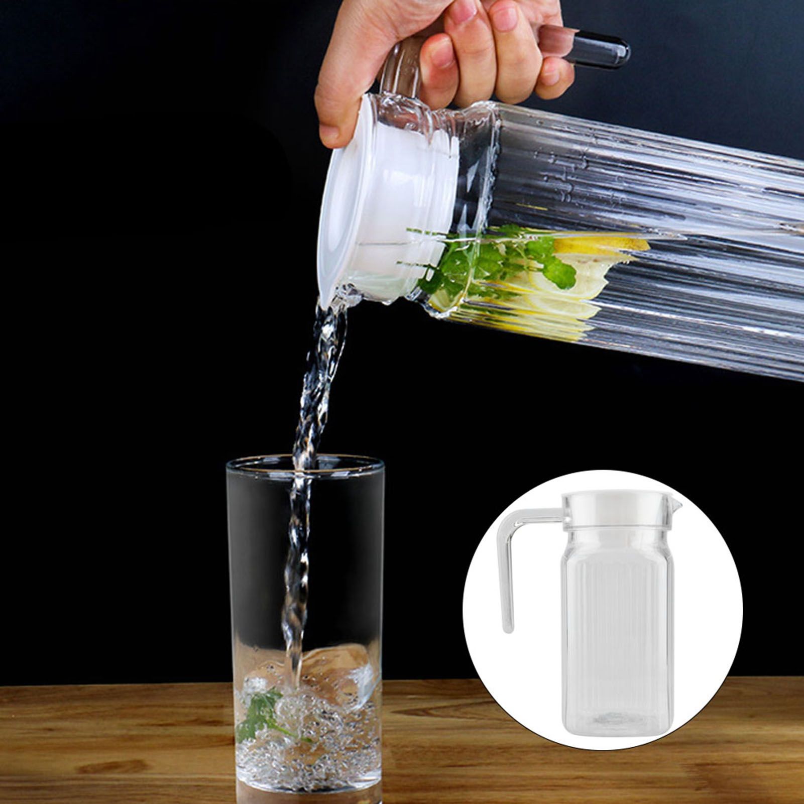 500ml Acrylic Transparent Juice Bottle Striped Water Ice Cold Juice Jug with view 4