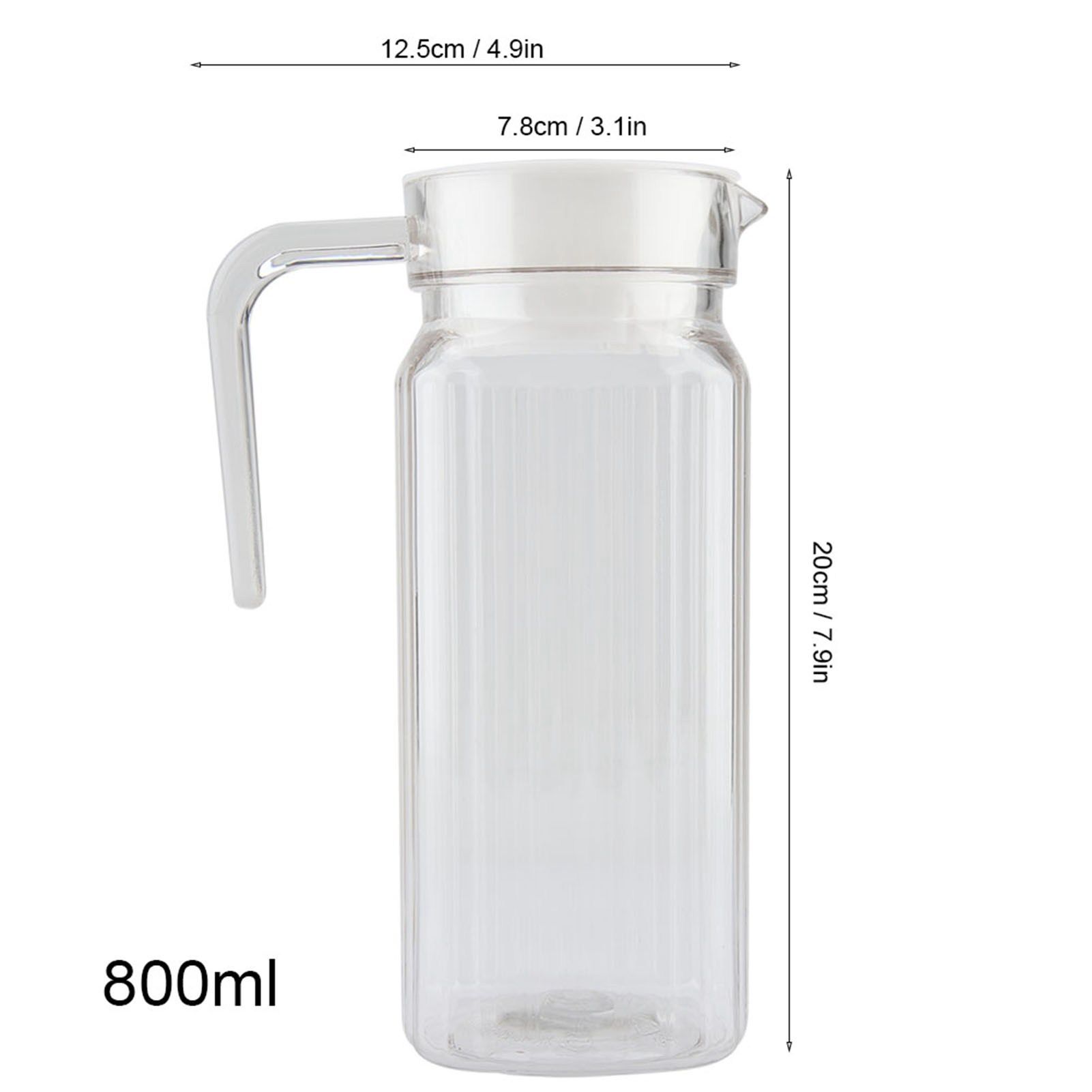 800ml Acrylic Transparent Juice Bottle Striped Water Ice Cold Juice Jug with view 8