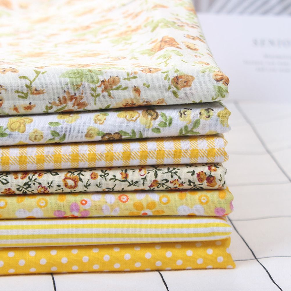 3 Types 7pcs 50*50cm Cotton Fabric DIY Assorted Squares PreCut Bedding Suite view 4