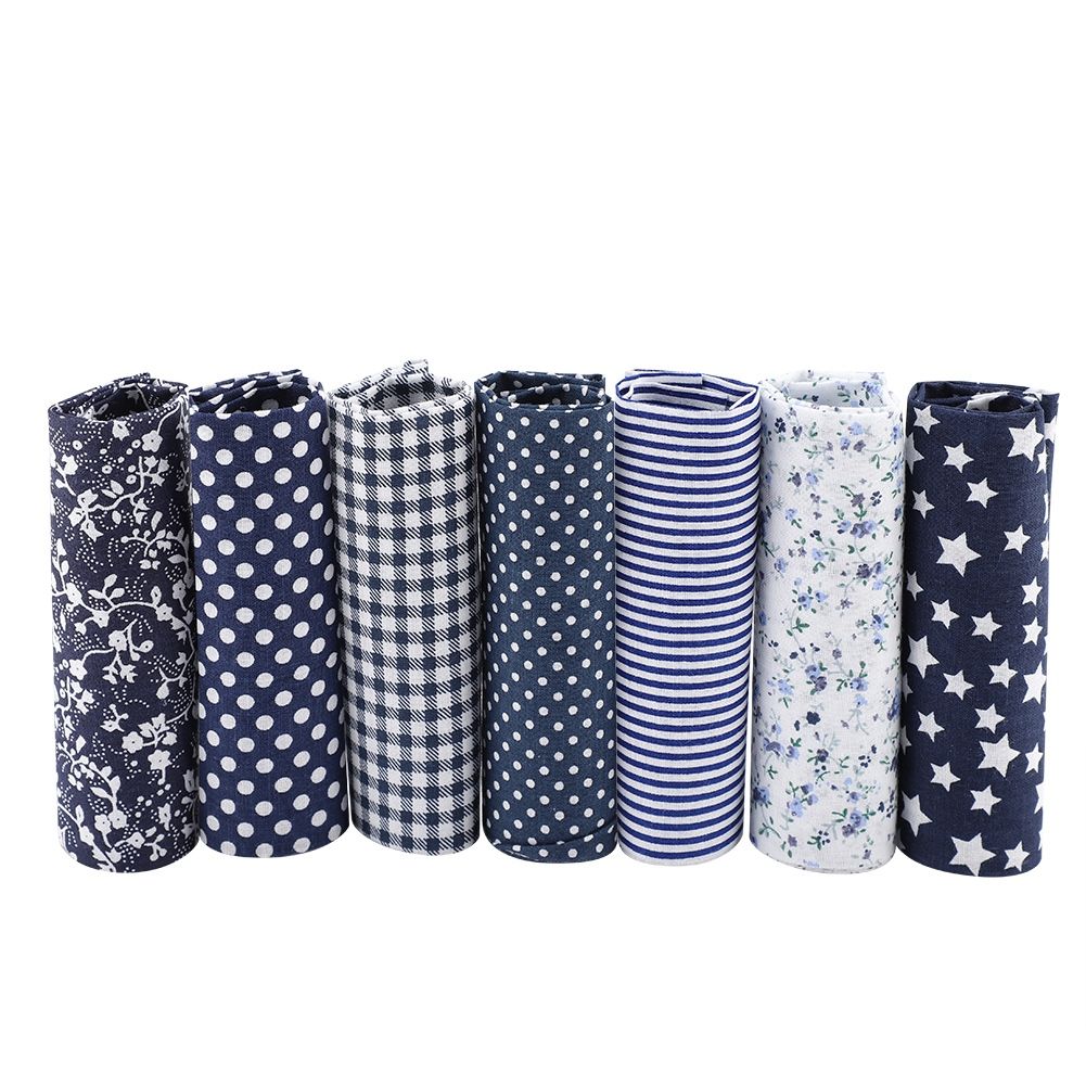 7pcs 50*50cm Cotton Fabric DIY Assorted Squares Pre Cut Bedding Kit Quarters — image 1
