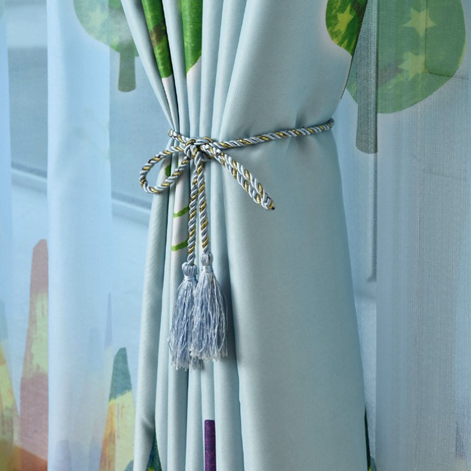 Window Curtain Cartoon Pencils Pattern Sheer Drape Curtain Child Kids Room Bedroom view 7