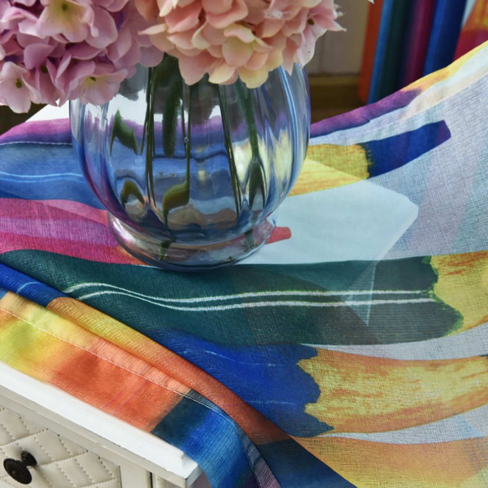 Window Curtain Cartoon Pencils Pattern Sheer Drape Curtain Child Kids Room Bedroom view 8