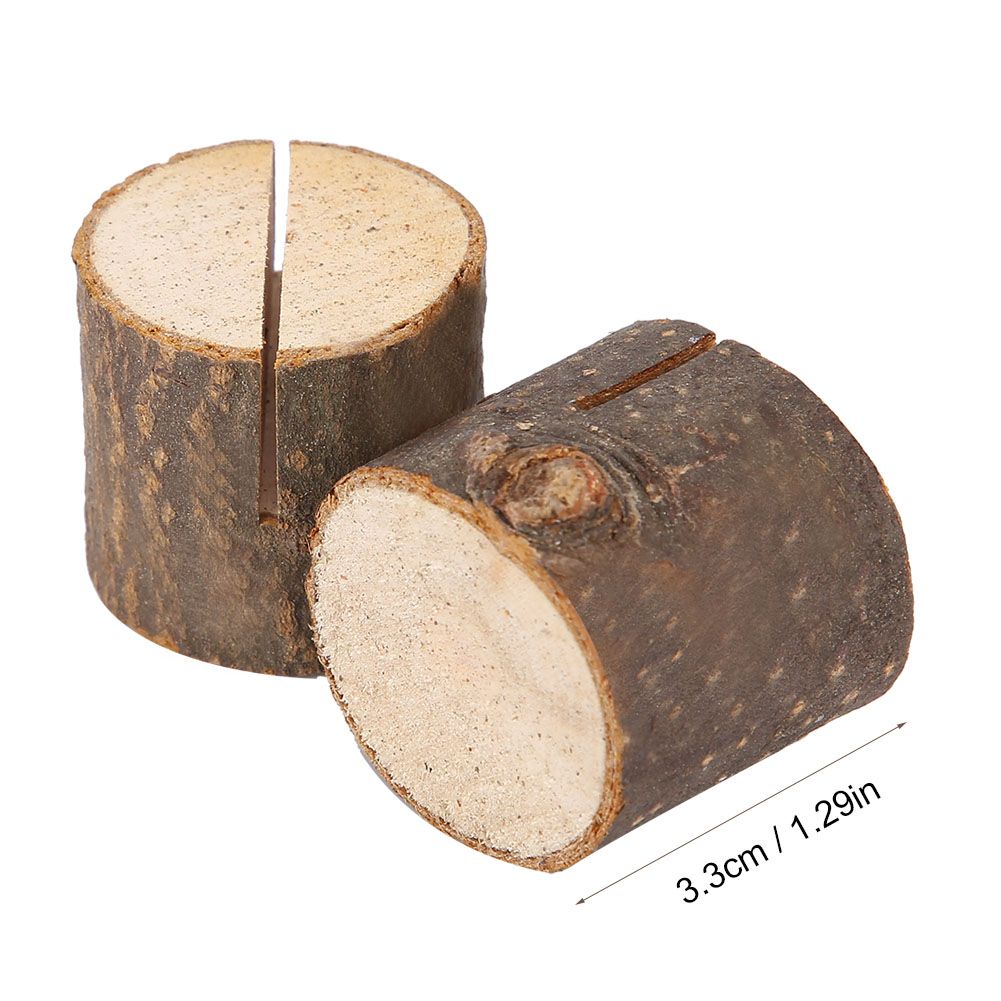 10Pcs Stump Shape Wedding Party Place Card Holder Stand Number Table Clip Card view 9