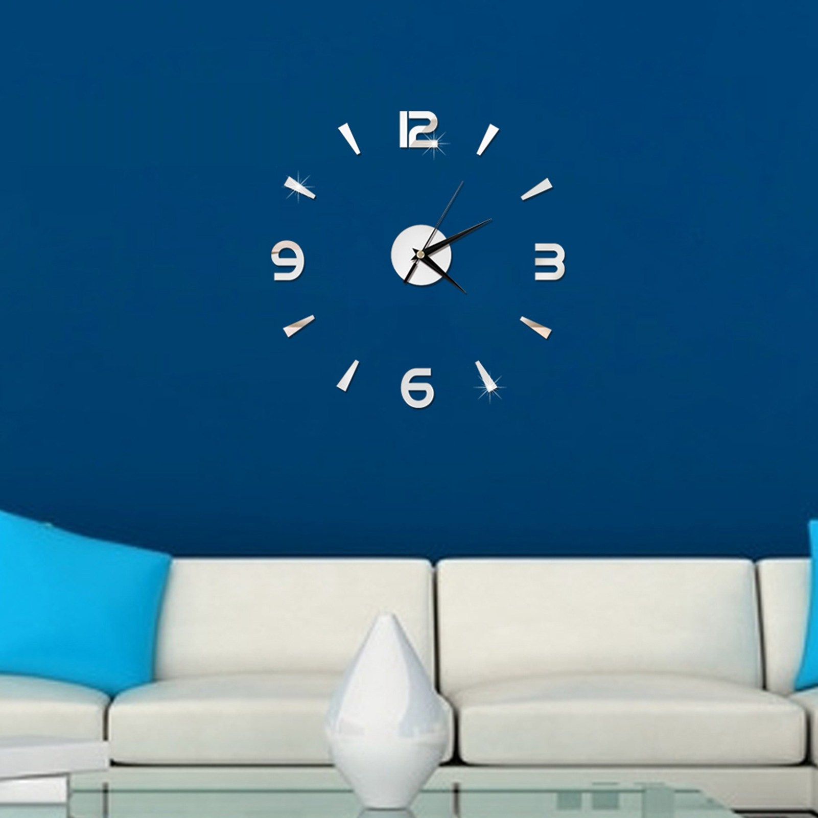 Wall Clock Sticker 1mm Acrylic Mirror Watch Decor DIY Wall Modern Home Office view 4