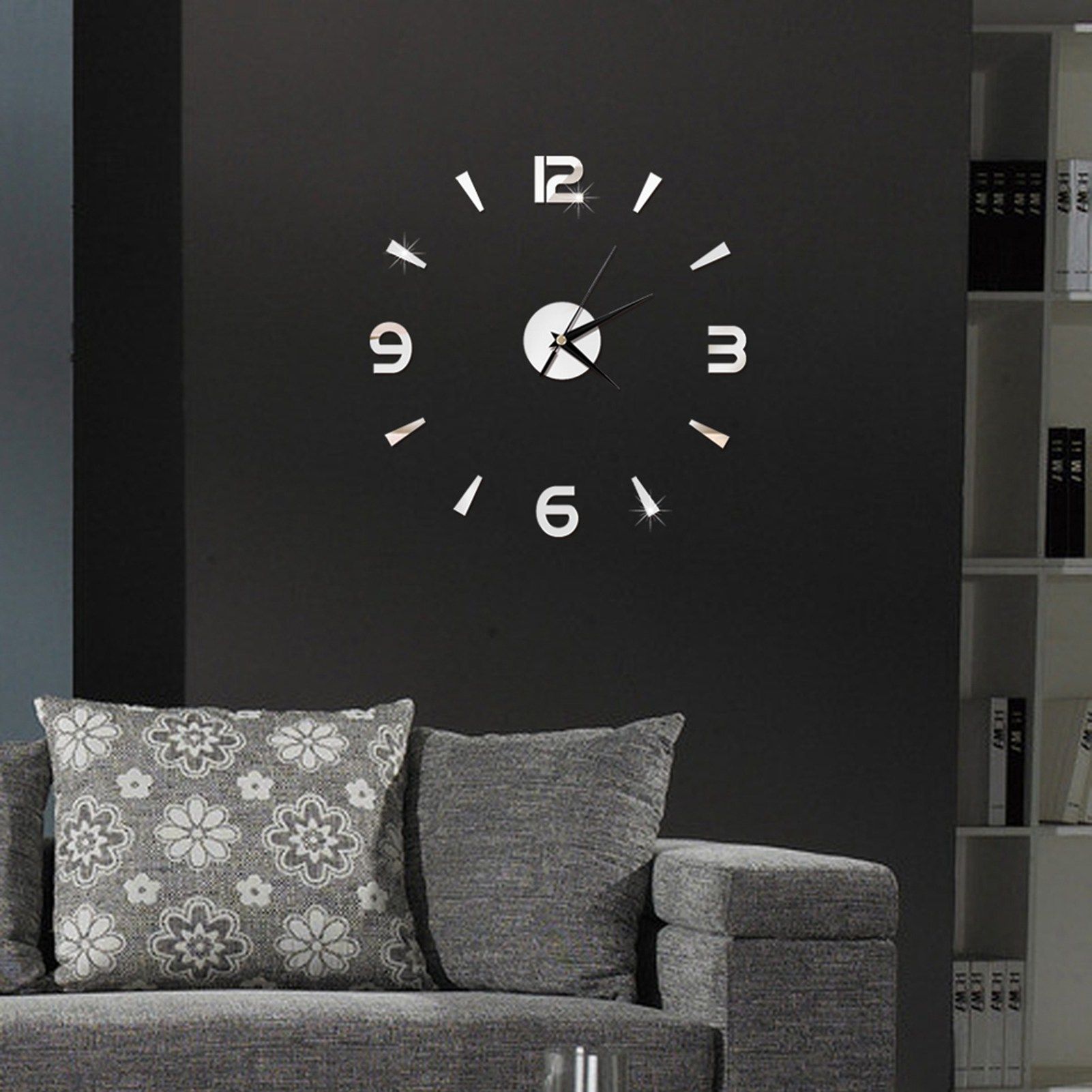 Wall Clock Sticker 1mm Acrylic Mirror Watch Decor DIY Wall Modern Home Office view 6