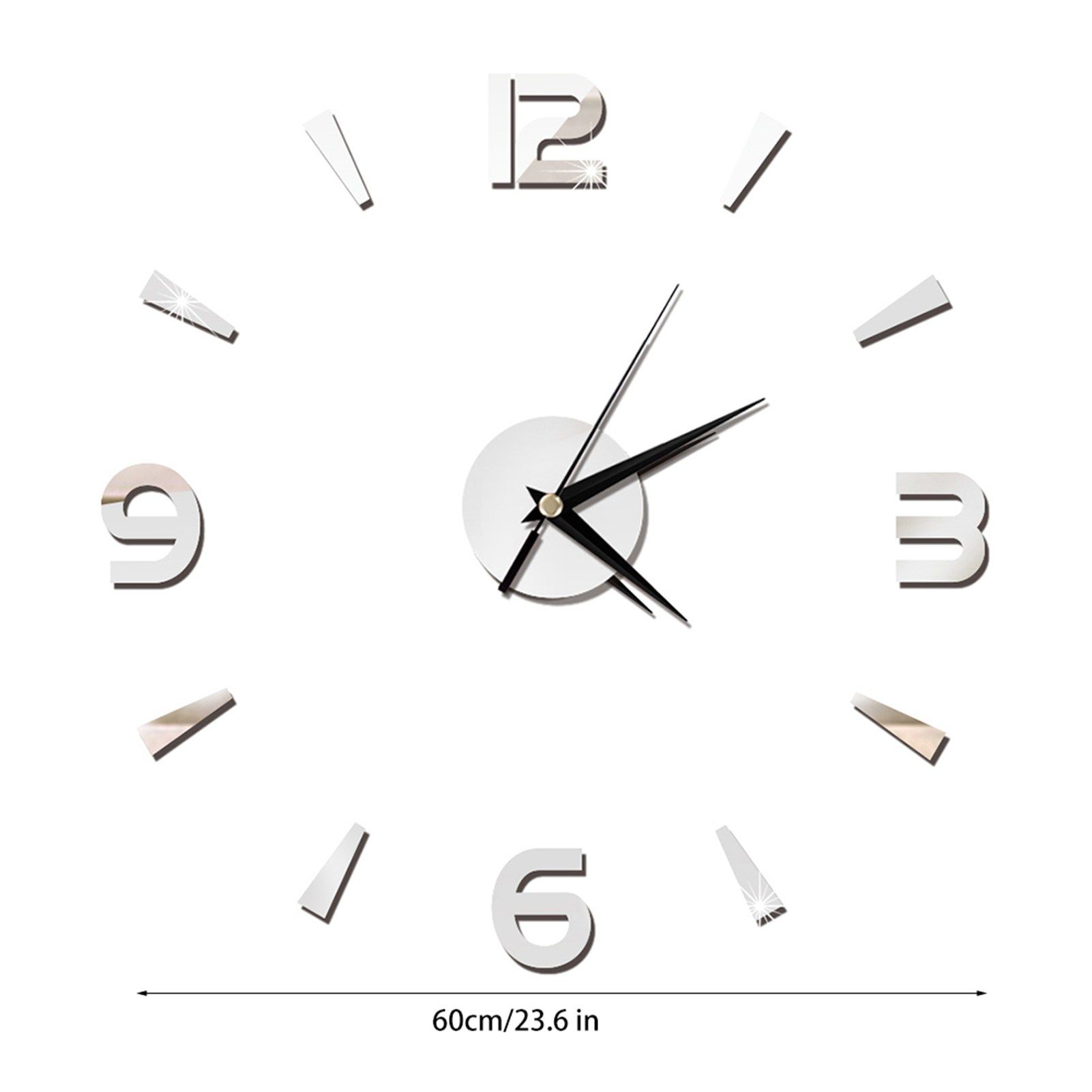 Wall Clock Sticker 1mm Acrylic Mirror Watch Decor DIY Wall Modern Home Office view 8