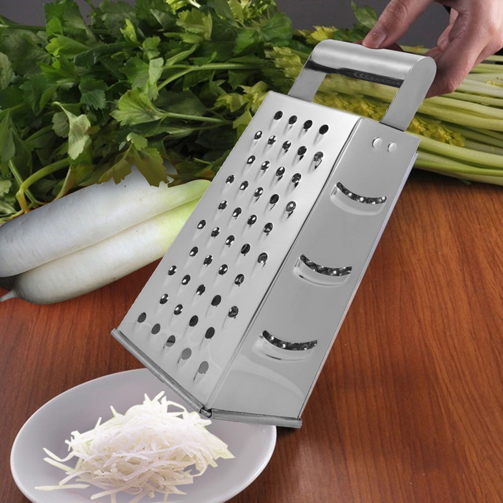 Stainless Steel Veg Fruit Peeler Slicer Box Grater Cutter view 3