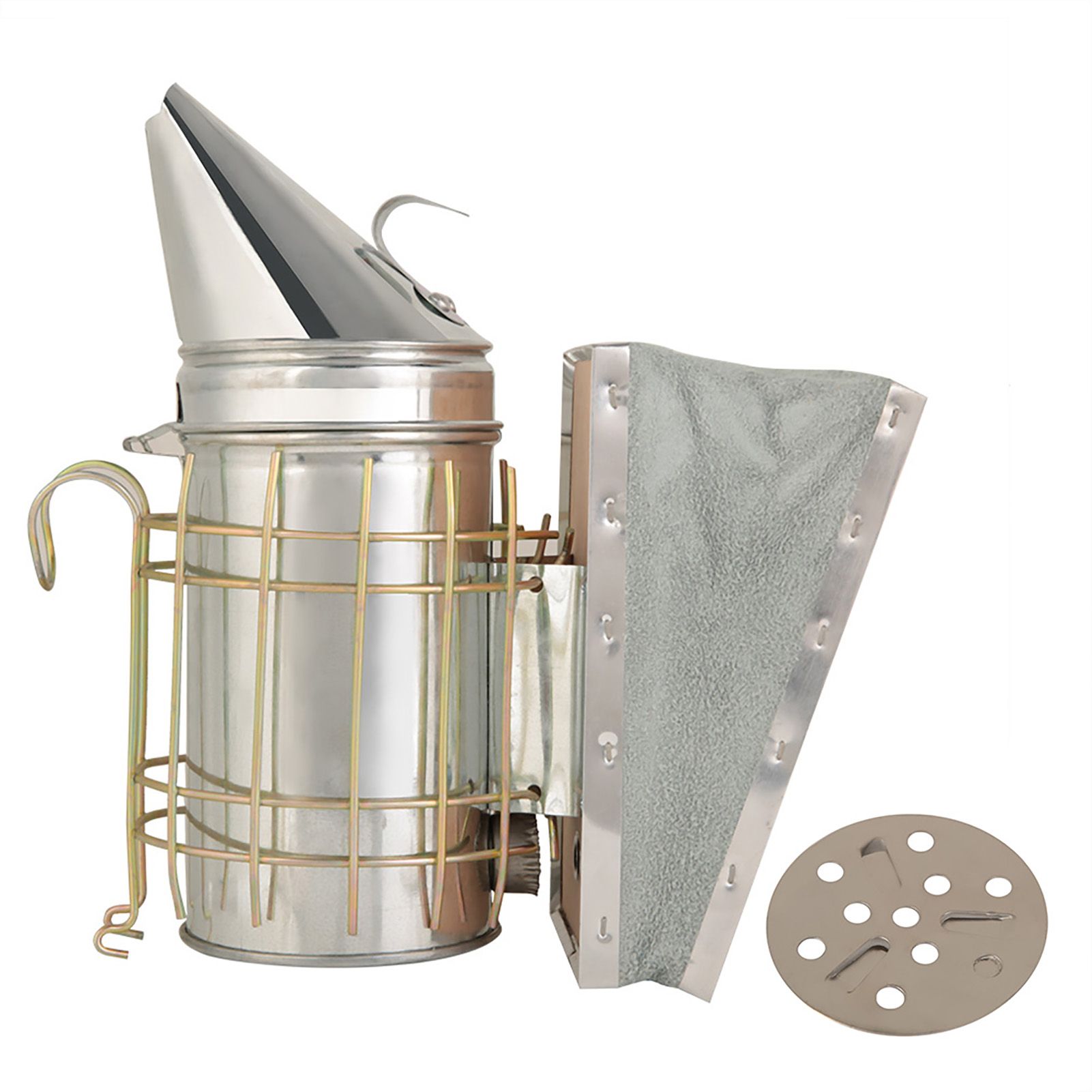 Galvanized Iron Beehive Smoker with Heat Shield Beekeeping Equipment view 2