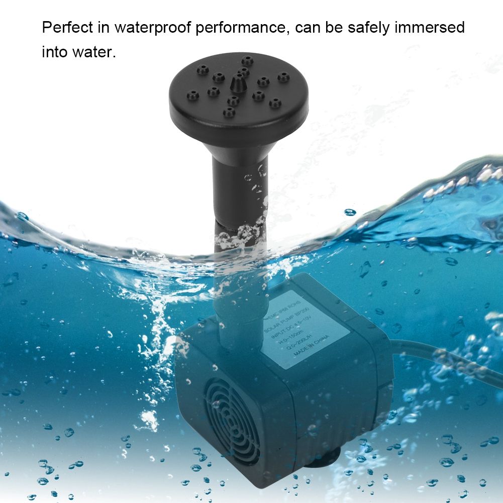 1.4W Miniature BrushLess Aquarium Fountain Pond Solar Submersible Water Pump view 9