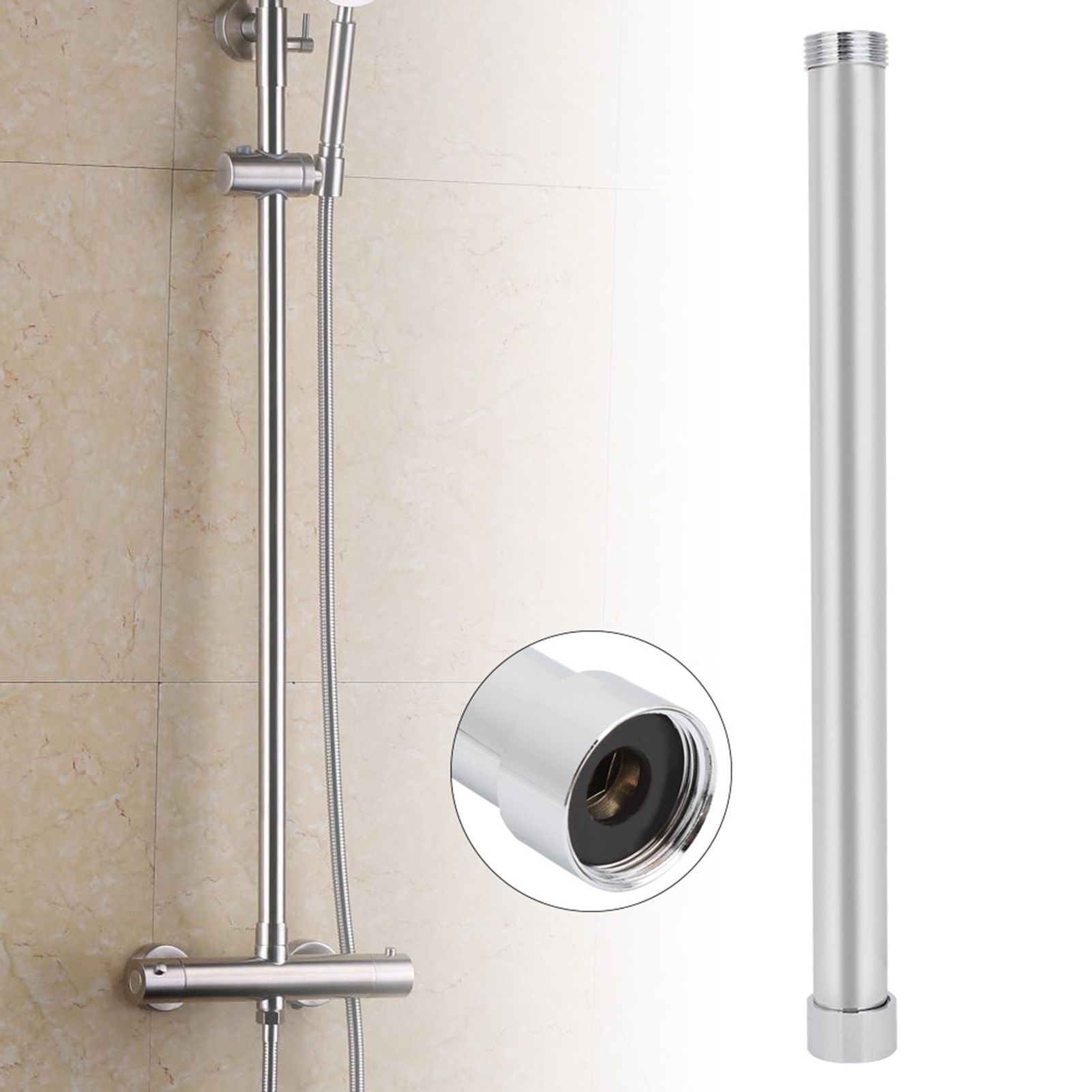 25mm Diameter Copper Electroplating Shower Extension Tube Arm Pipe Bathroom view 12