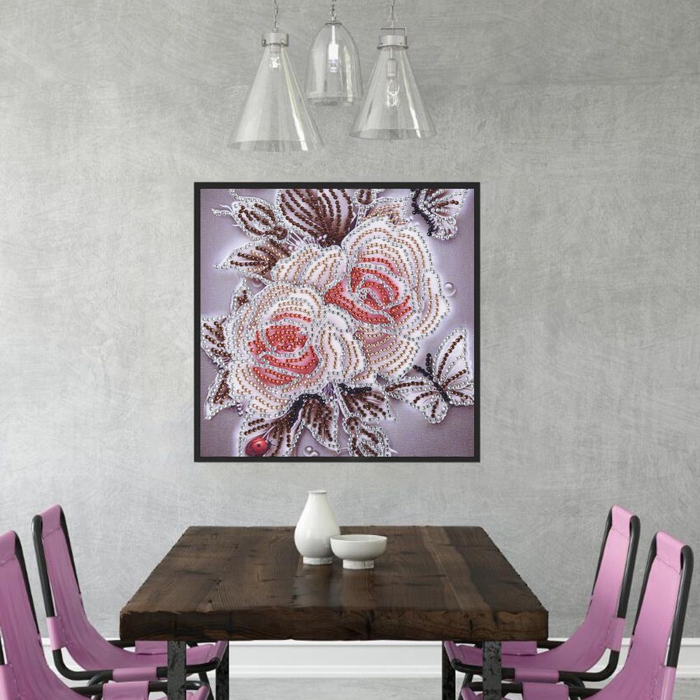 DIY 5D Rhinestone Painting Drill Rose Pattern Cross Stitch Kit Set Home view 6