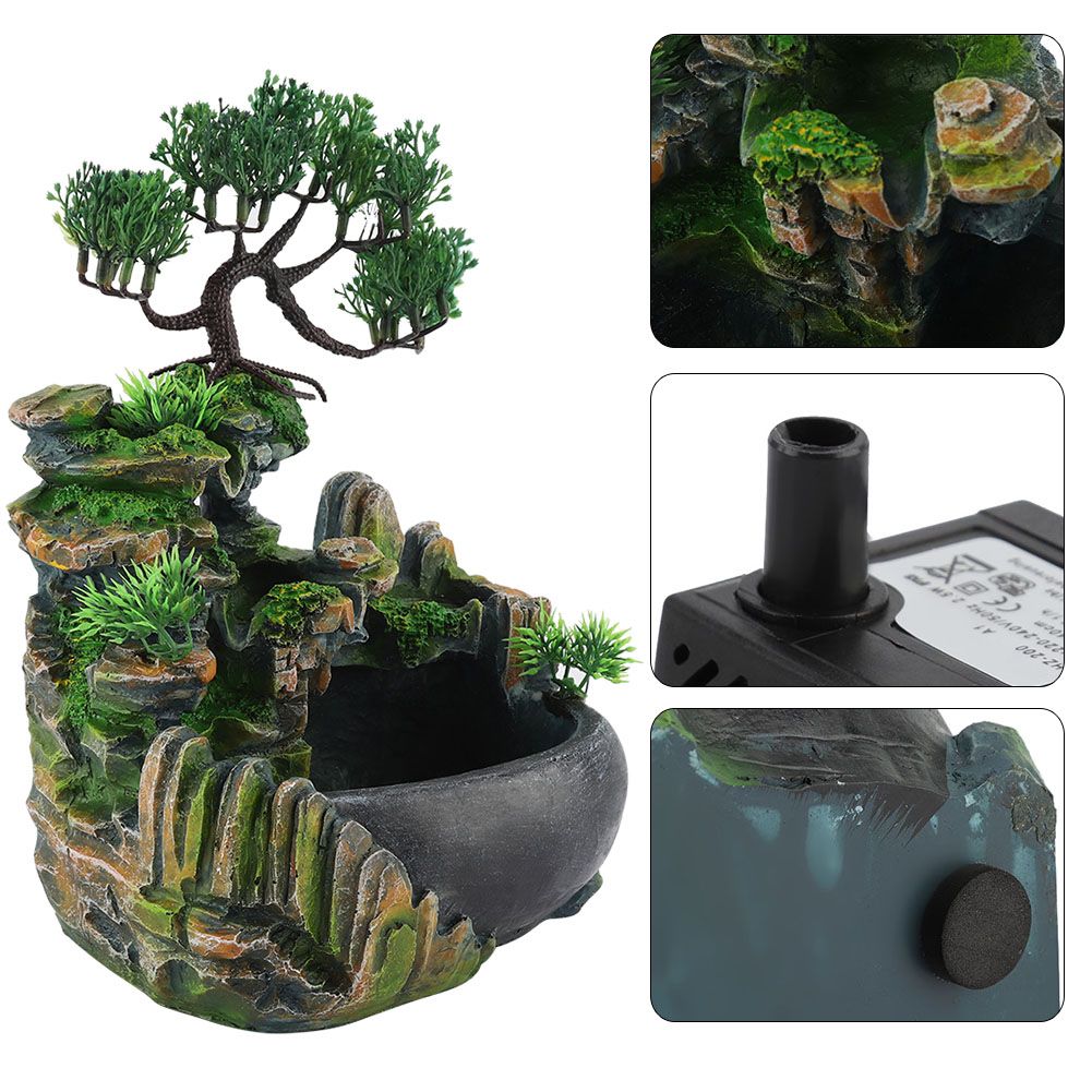 Mini Waterfall Desktop Fountain Zen Meditation Waterfall view 6