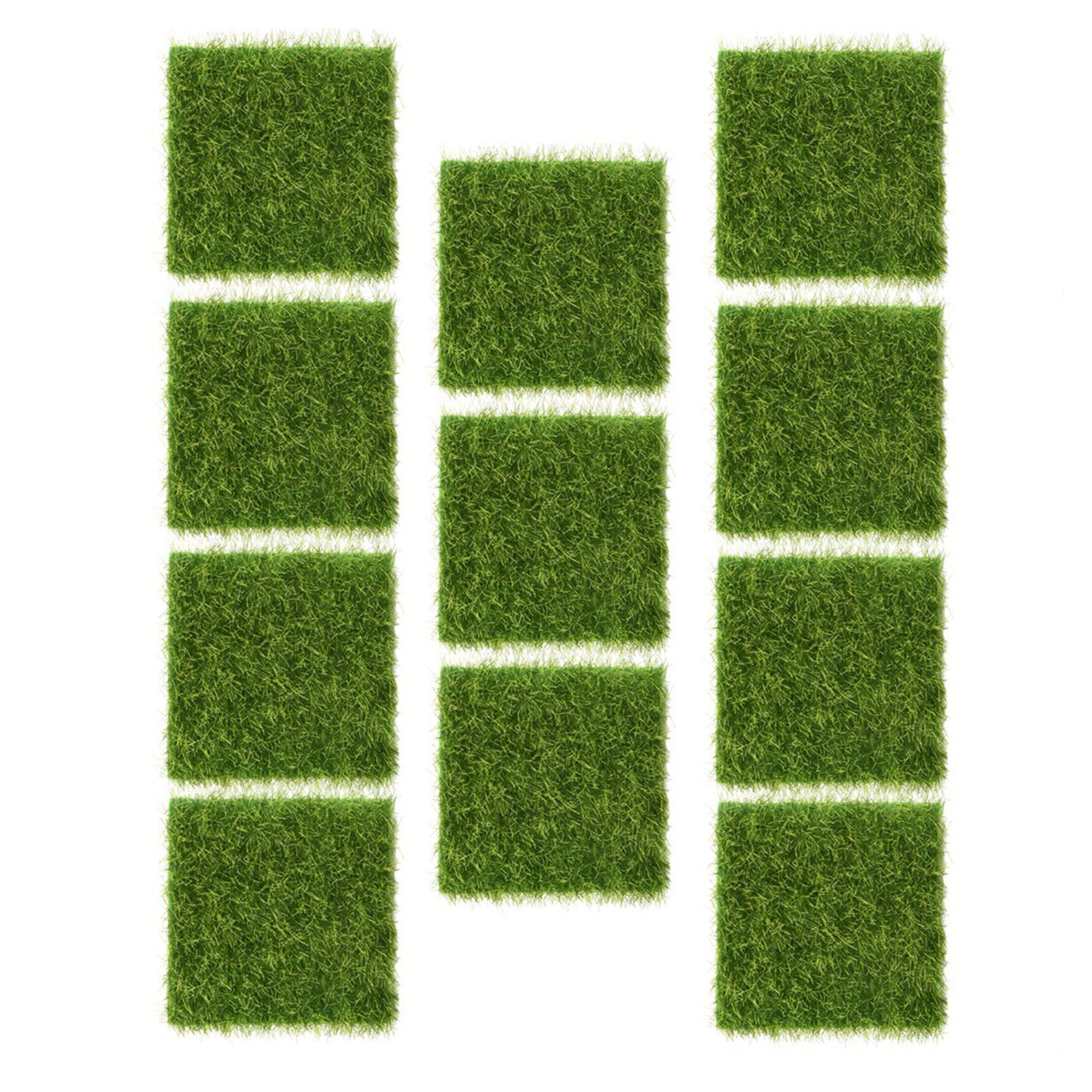 10Pcs Garden Home Plastic Crafts Micro Landscape Ornaments Simulated Turf