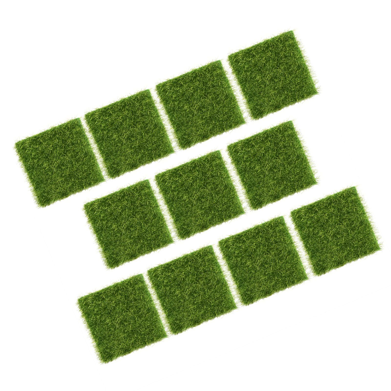 10Pcs Garden Home Plastic Crafts Micro Landscape Ornaments Simulated Turf view 3