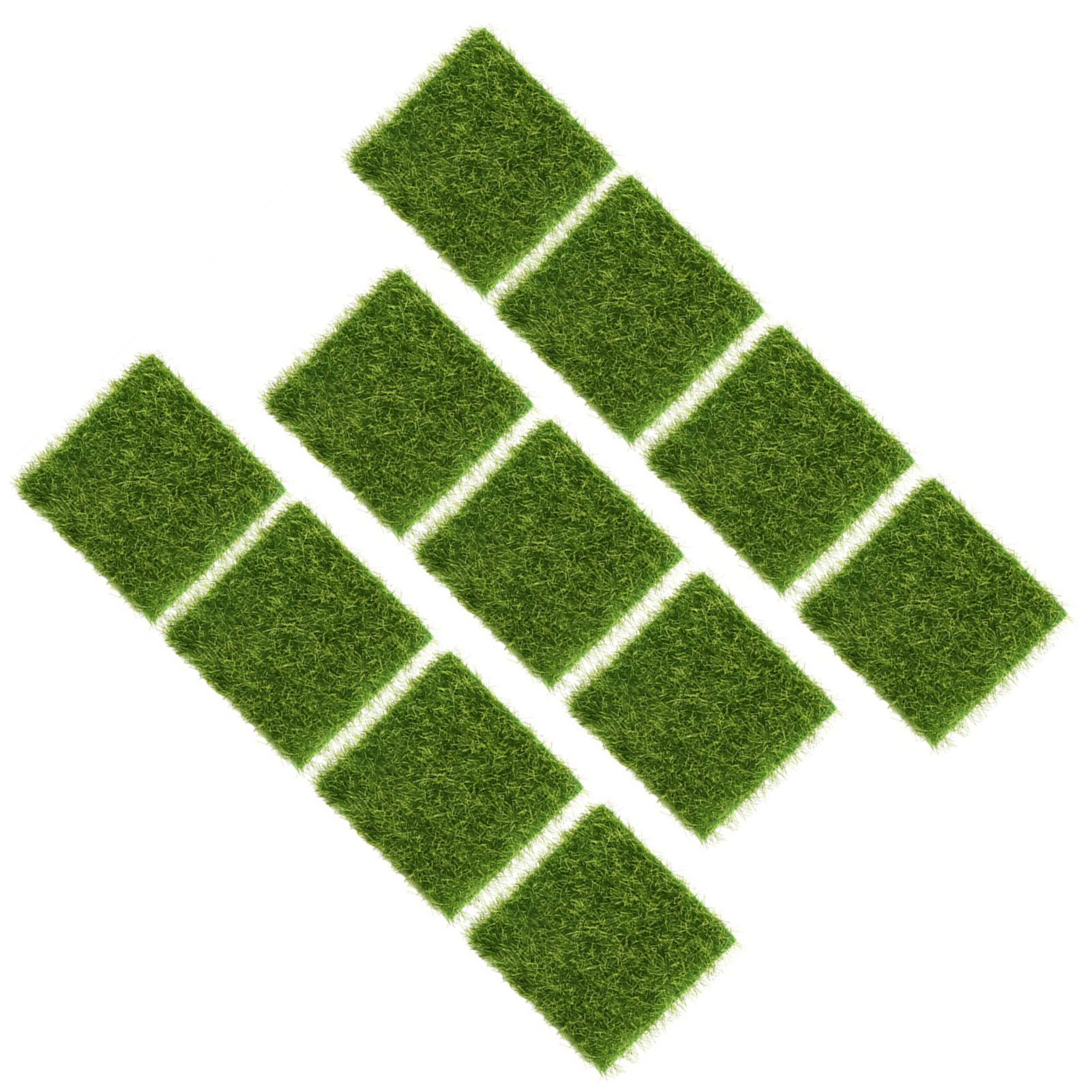 10Pcs Garden Home Plastic Crafts Micro Landscape Ornaments Simulated Turf view 6