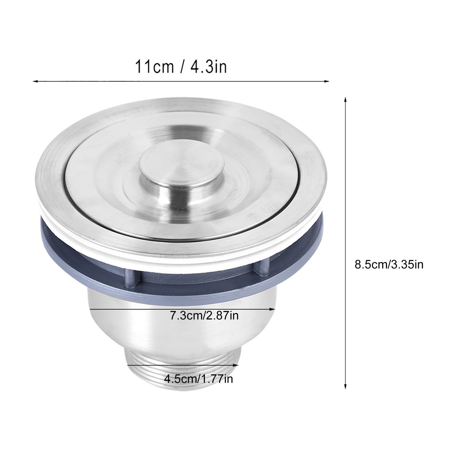 Stainless Steel Silver Sink Drains Sink Strainers Kitchen Drain Stopper view 11