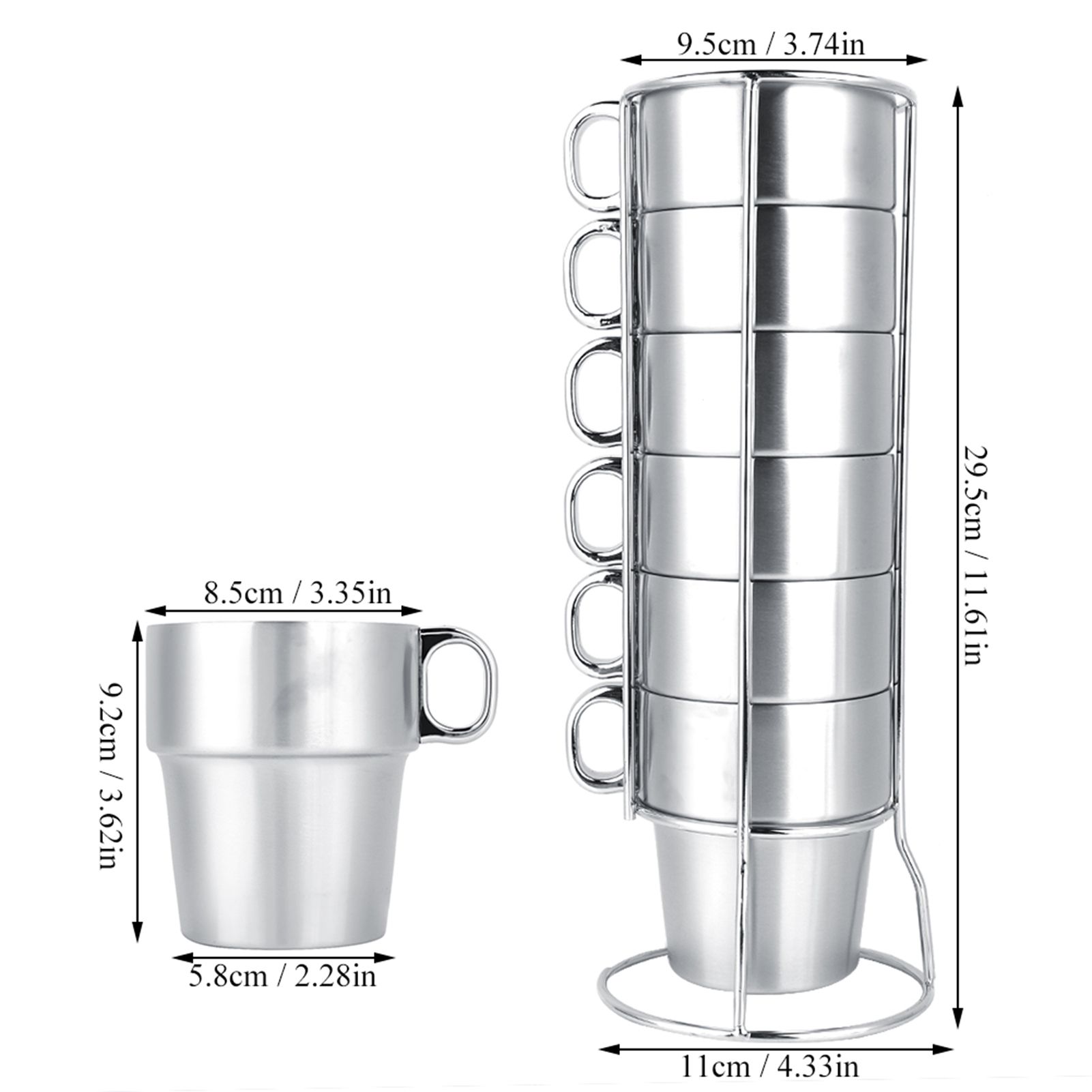 Stainless Steel Cups Water Beer Coffee Drinking Cup with Grip Handle view 7