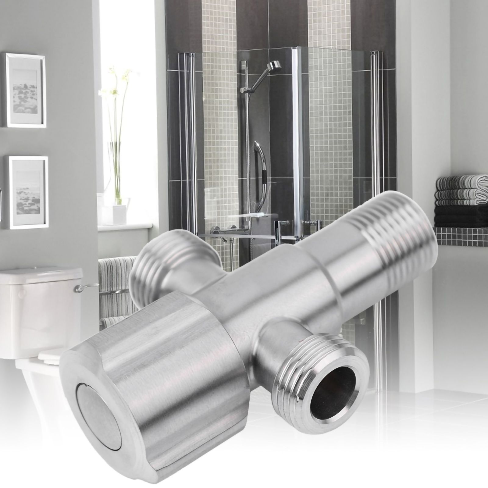 G1/2" Stainless Steel Bathroom Kitchen Faucet Angle Valve Water Stop Valve 1 view 11
