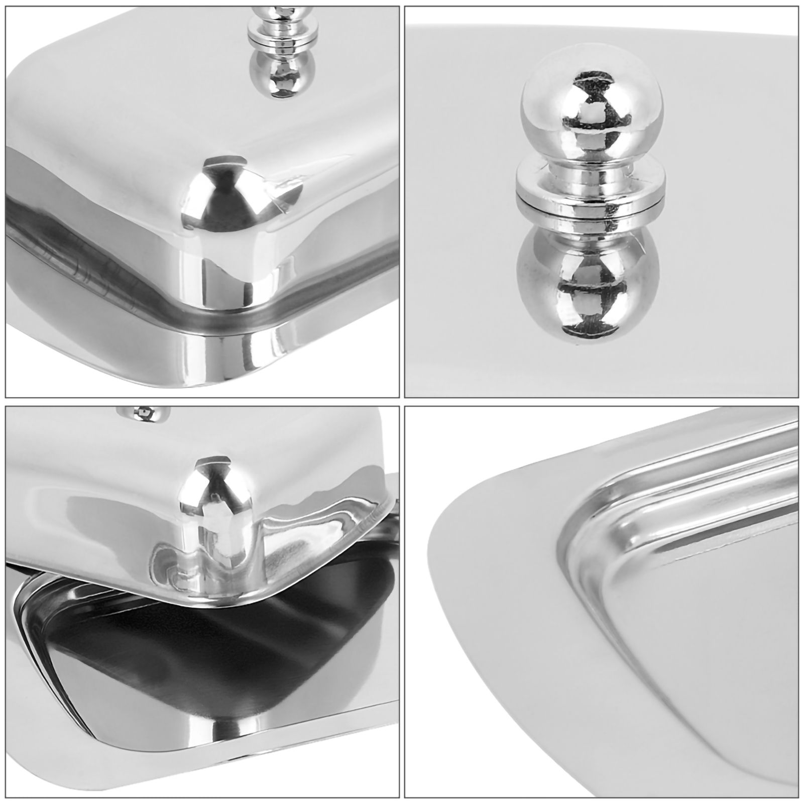 Stainless Steel Butter Cheese Dish Tray Box Food Storage Dessert Container view 7