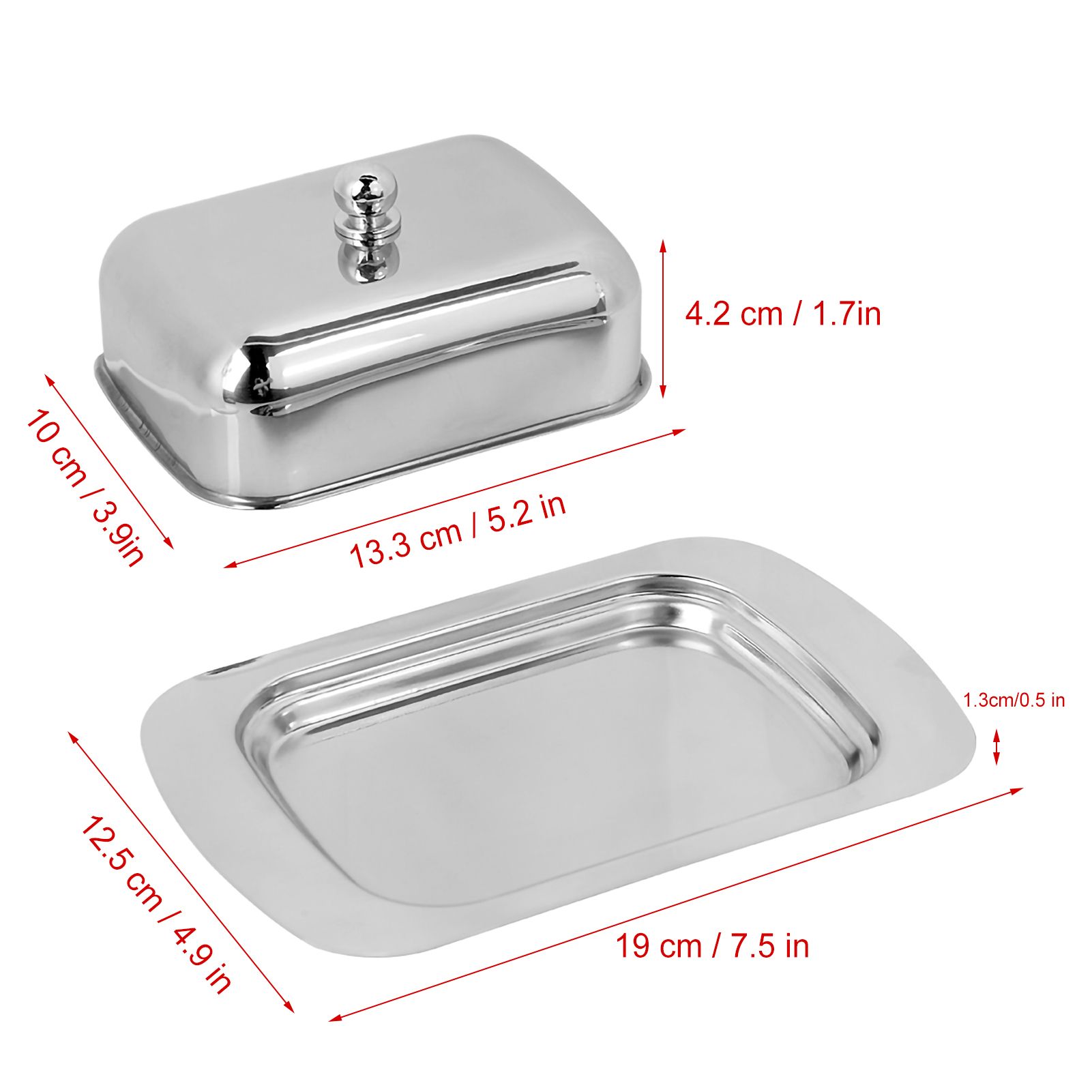 Stainless Steel Butter Cheese Dish Tray Box Food Storage Dessert Container view 8