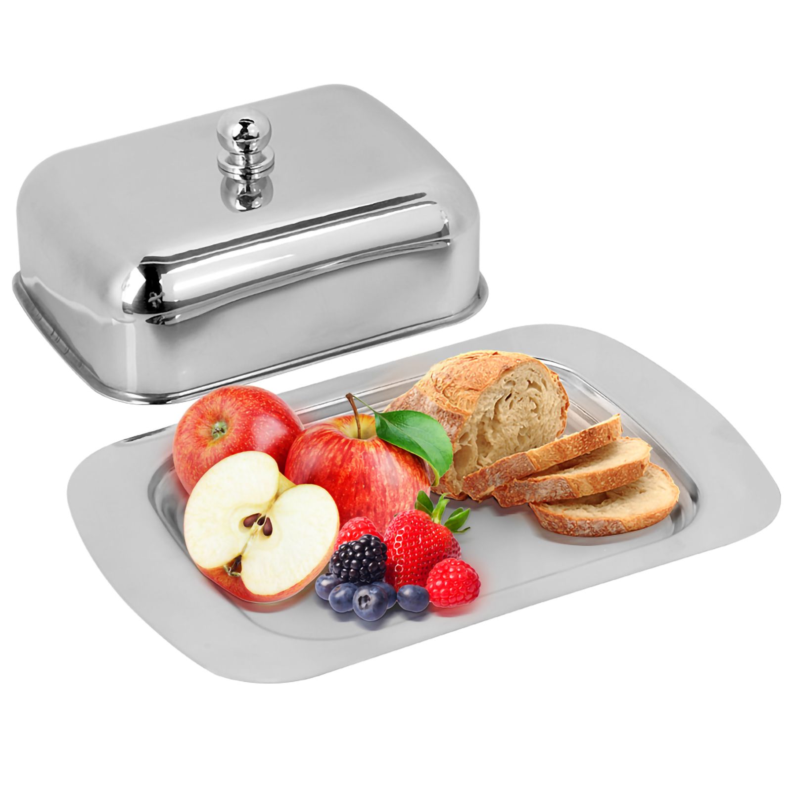 Stainless Steel Butter Cheese Dish Tray Box Food Storage Dessert Container view 9