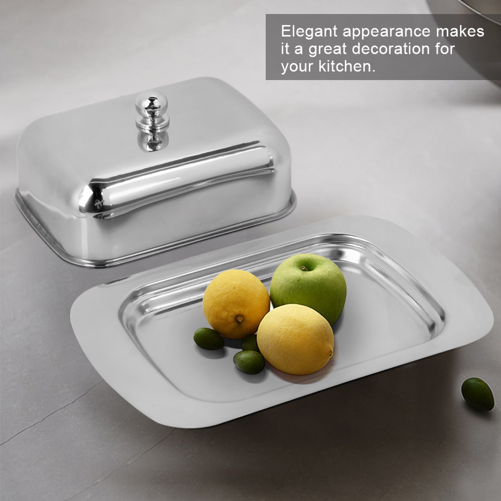 Stainless Steel Butter Cheese Dish Tray Box Food Storage Dessert Container view 10