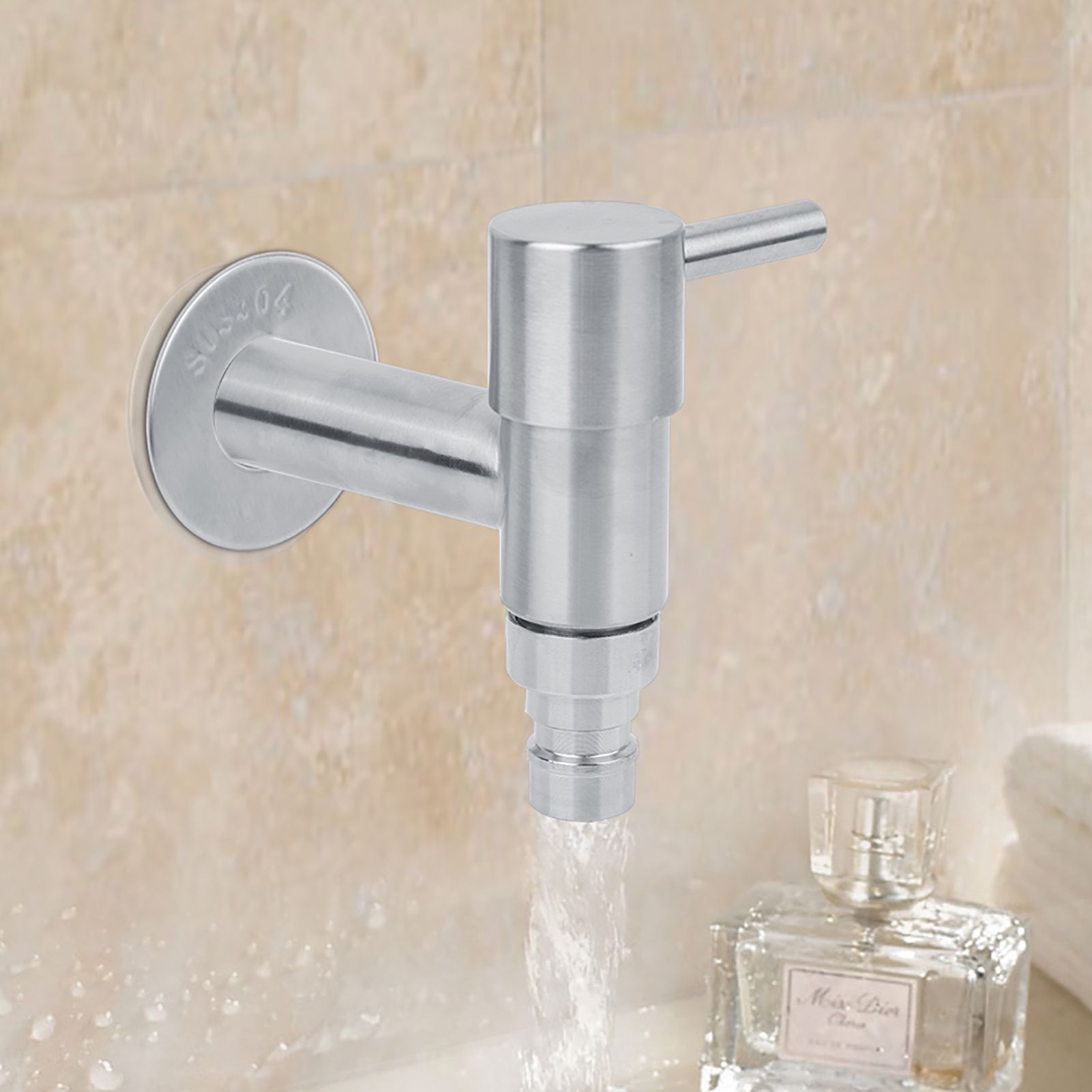 G1/2" Stainless Steel Washing Machine Wall Mounted Water Faucet Mop Pool