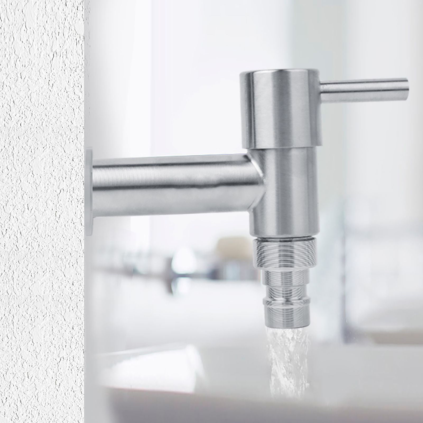 G1/2" Stainless Steel Washing Machine Wall Mounted Water Faucet Mop Pool view 3