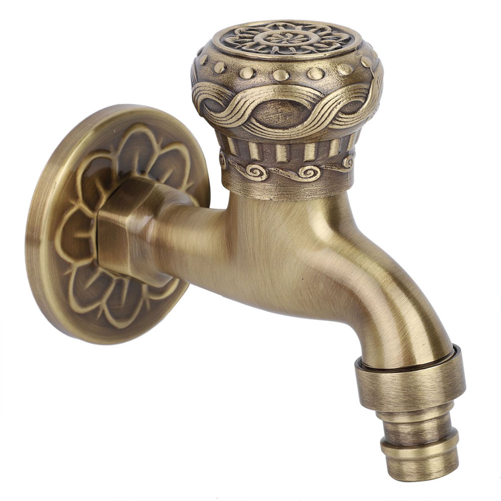 G1/2" Antique Brass Laundry Bathroom Washing Machine Wall Mounted Water Faucet