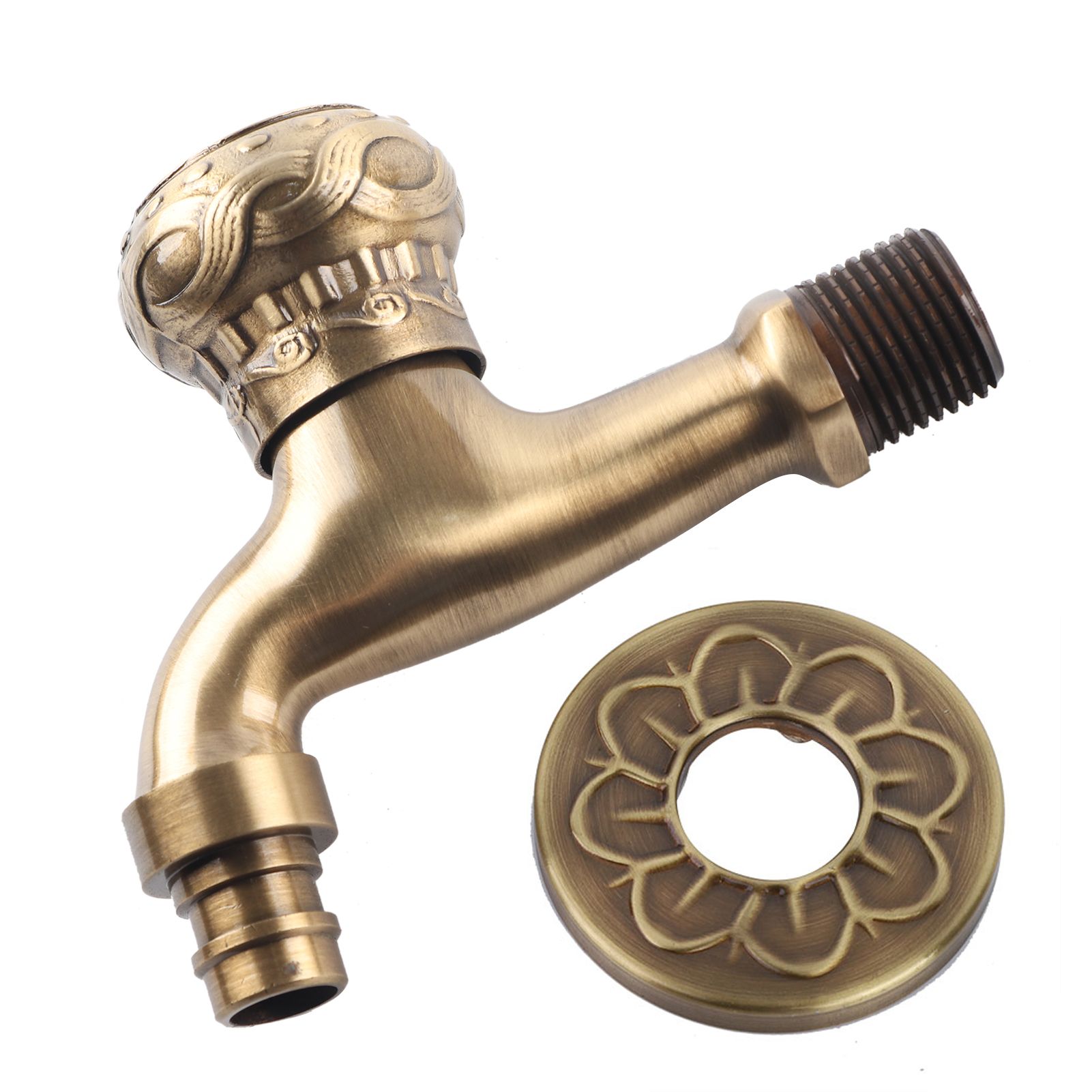 G1/2" Antique Brass Laundry Bathroom Washing Machine Wall Mounted Water Faucet view 2