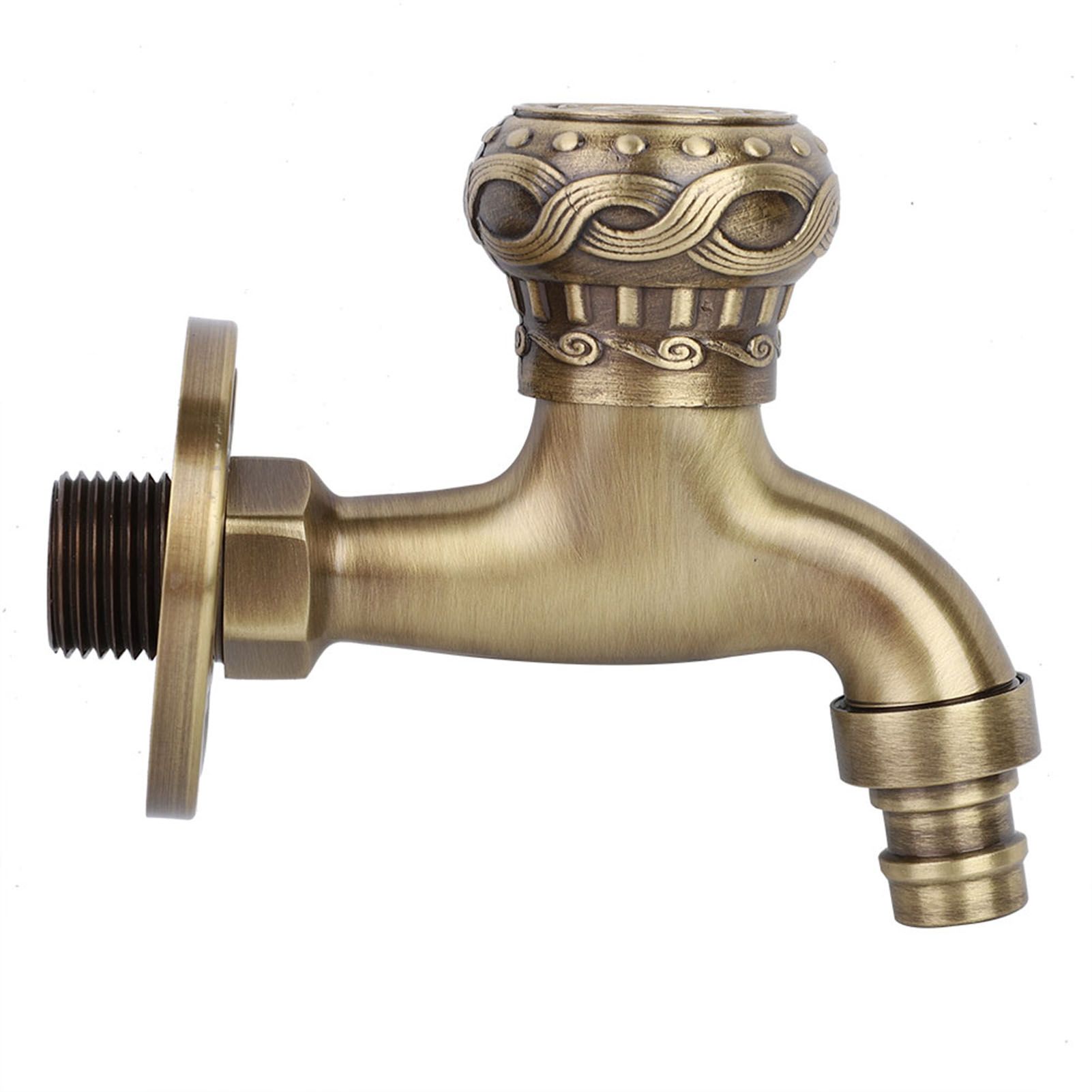 G1/2" Antique Brass Laundry Bathroom Washing Machine Wall Mounted Water Faucet view 3