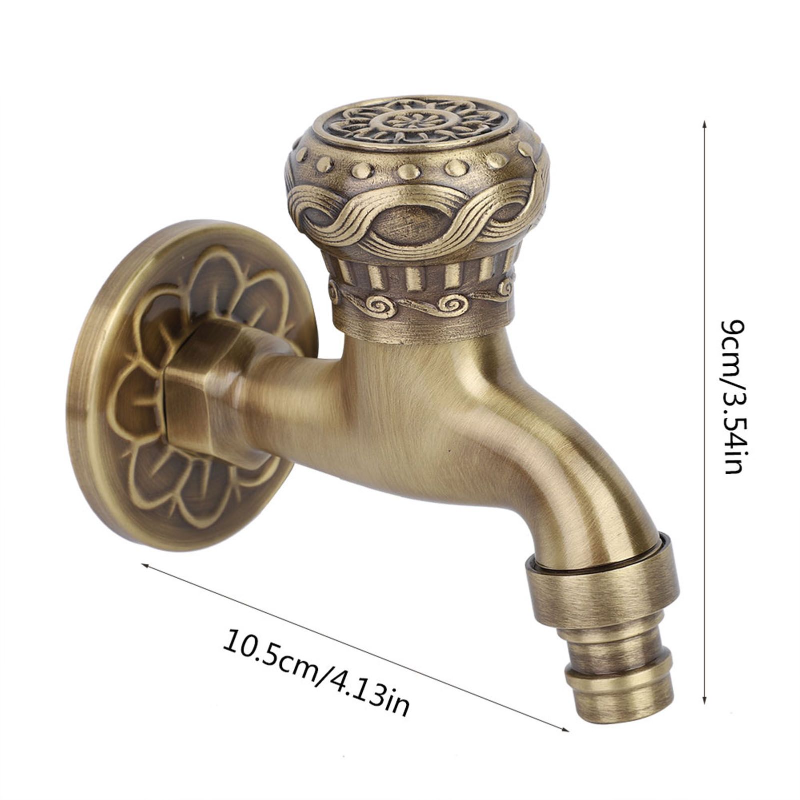 G1/2" Antique Brass Laundry Bathroom Washing Machine Wall Mounted Water Faucet view 8