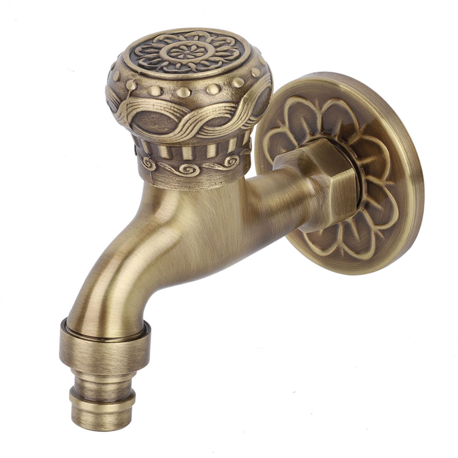 G1/2" Antique Brass Laundry Bathroom Washing Machine Wall Mounted Water Faucet view 9