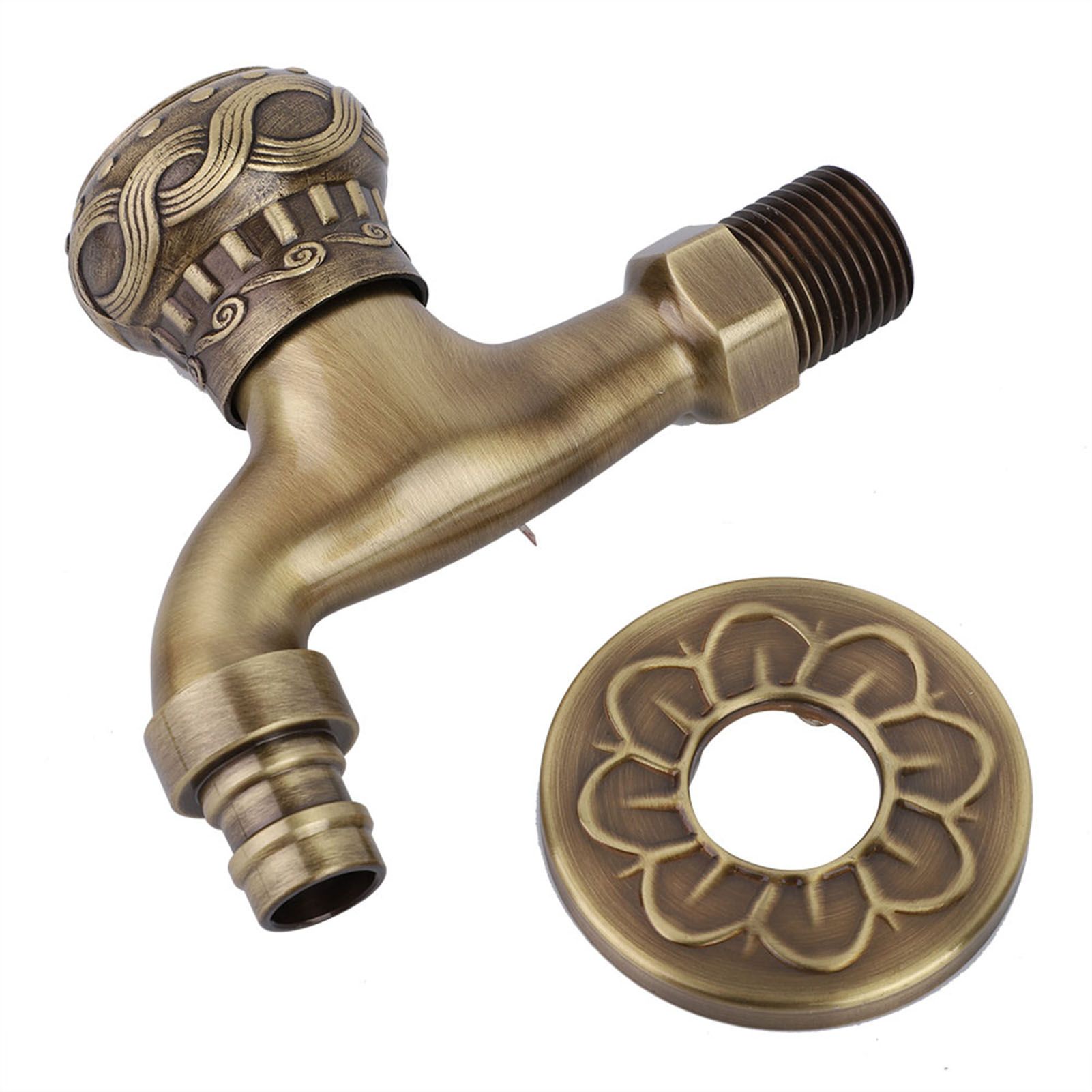 G1/2" Antique Brass Laundry Bathroom Washing Machine Wall Mounted Water Faucet view 11