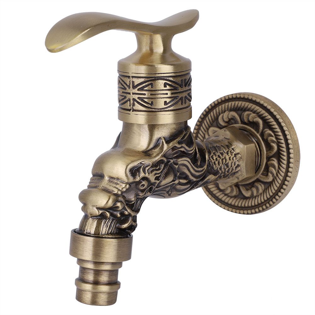 G1/2" Antique Brass Laundry Bathroom Washing Machine Wall Mounted Water Faucet