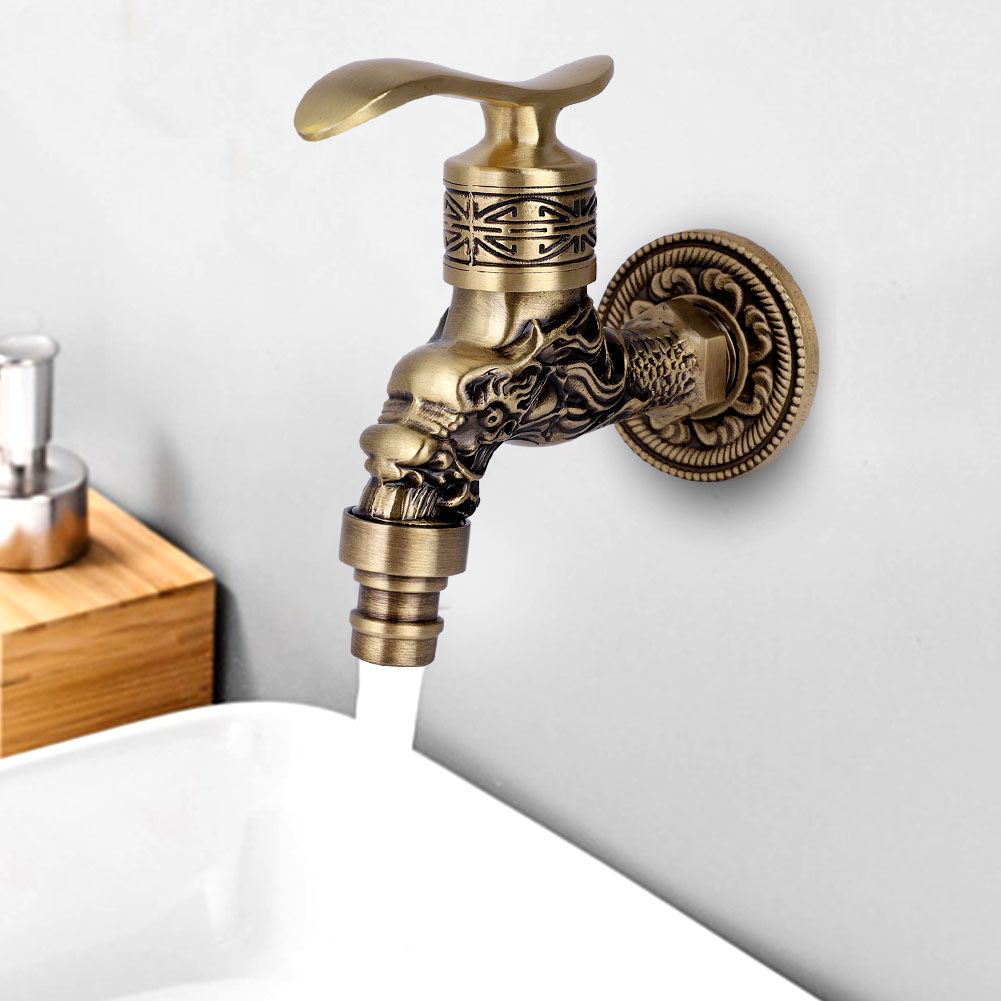 G1/2" Antique Brass Laundry Bathroom Washing Machine Wall Mounted Water Faucet view 4