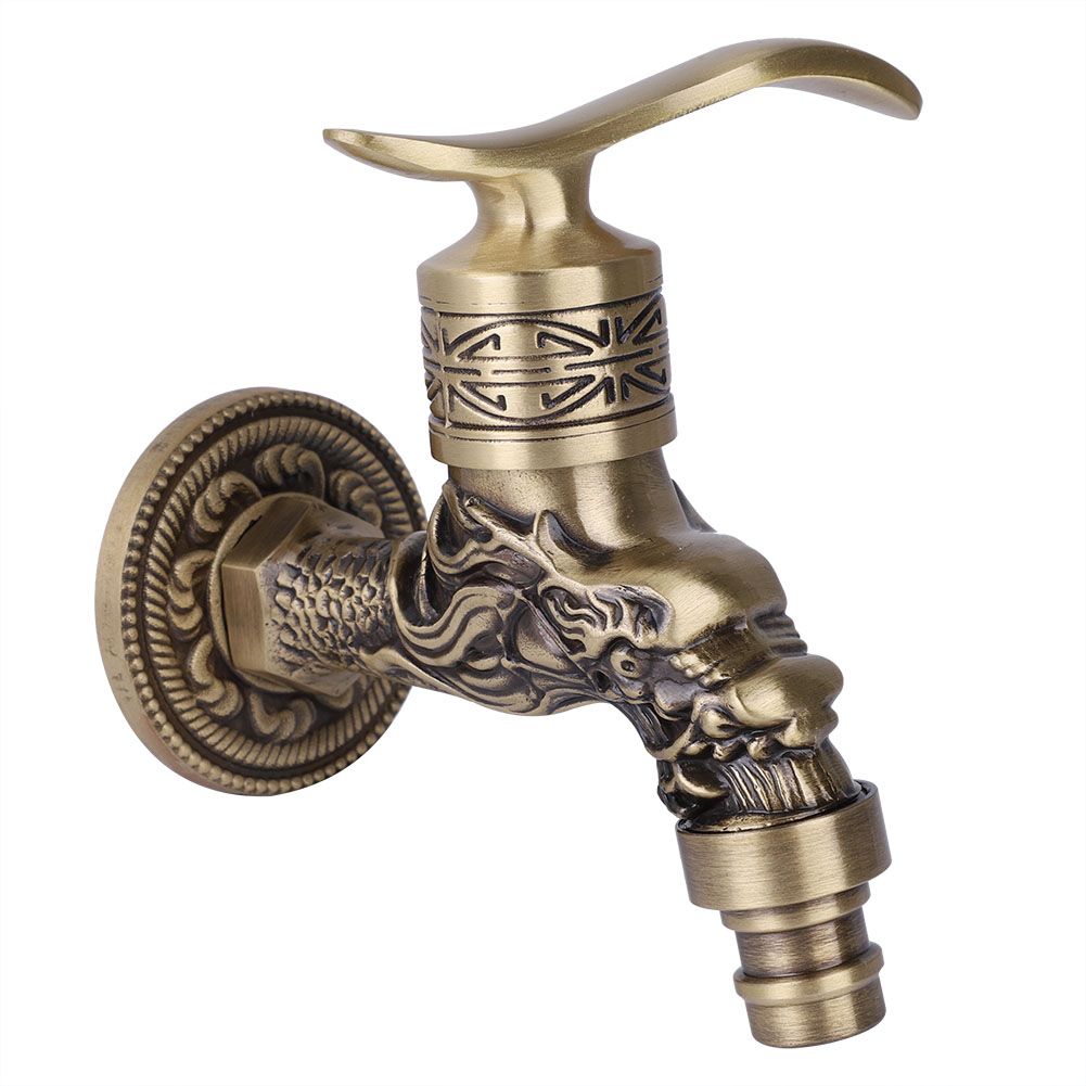 G1/2" Antique Brass Laundry Bathroom Washing Machine Wall Mounted Water Faucet view 6