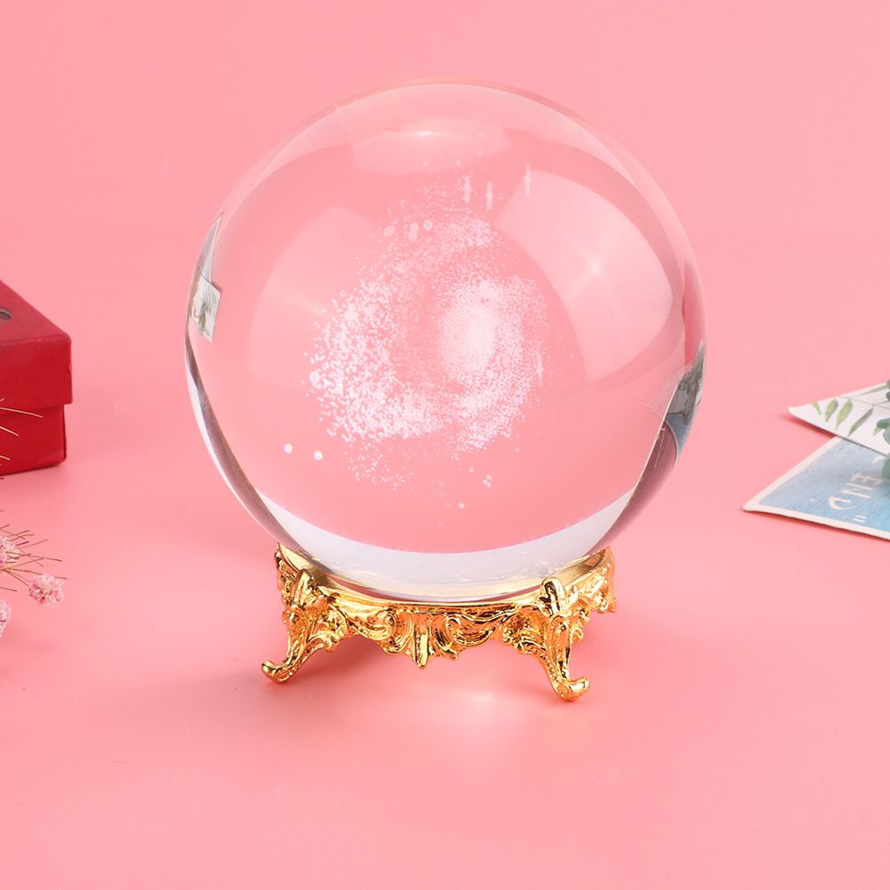 100mm K9 Crystal Photography Prop Decoration Art Decor Crystal Ball(Golden view 5