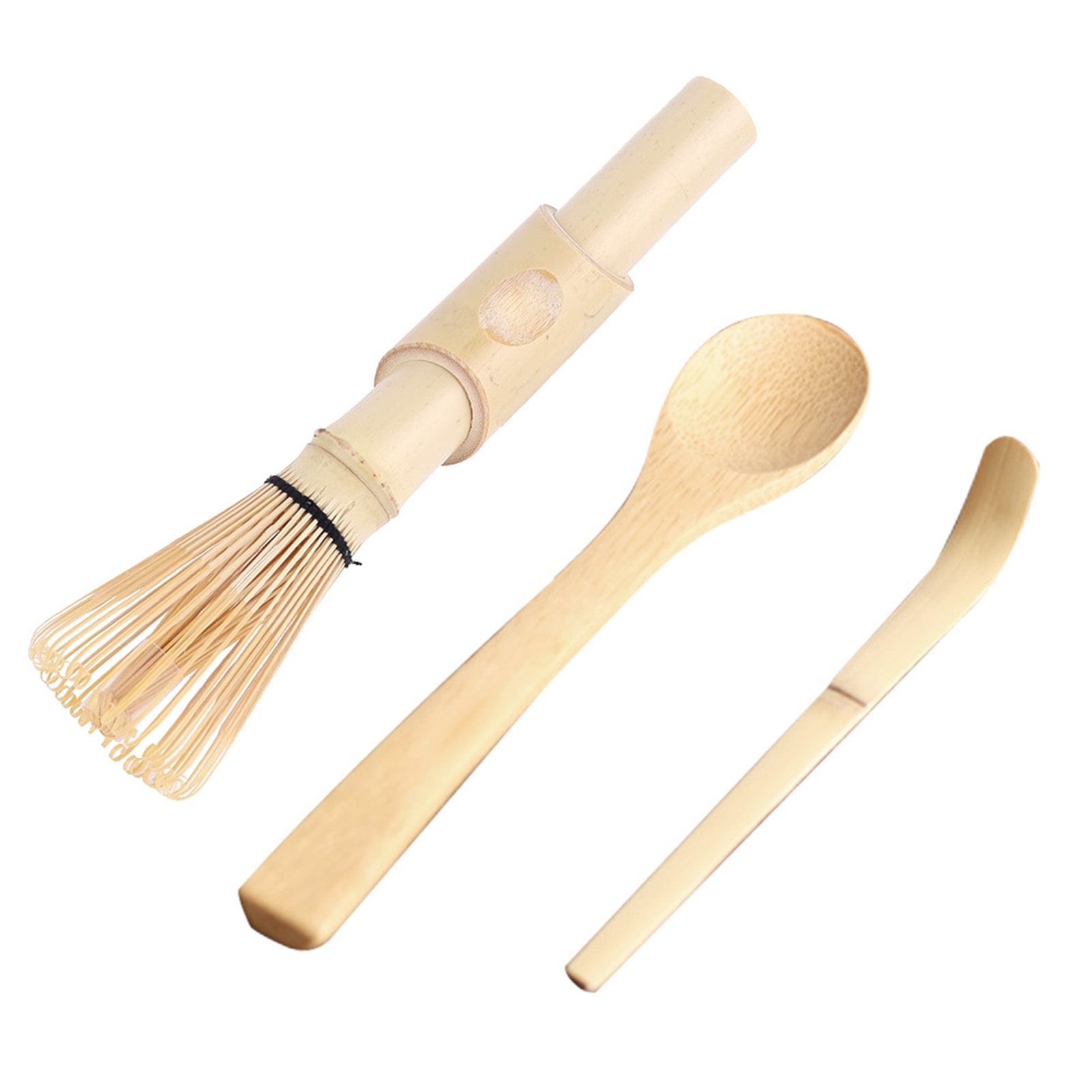 3pcs Bamboo Matcha Making Set Matcha Tea Whisk Hooked Bamboo Scoop Chashaku view 2