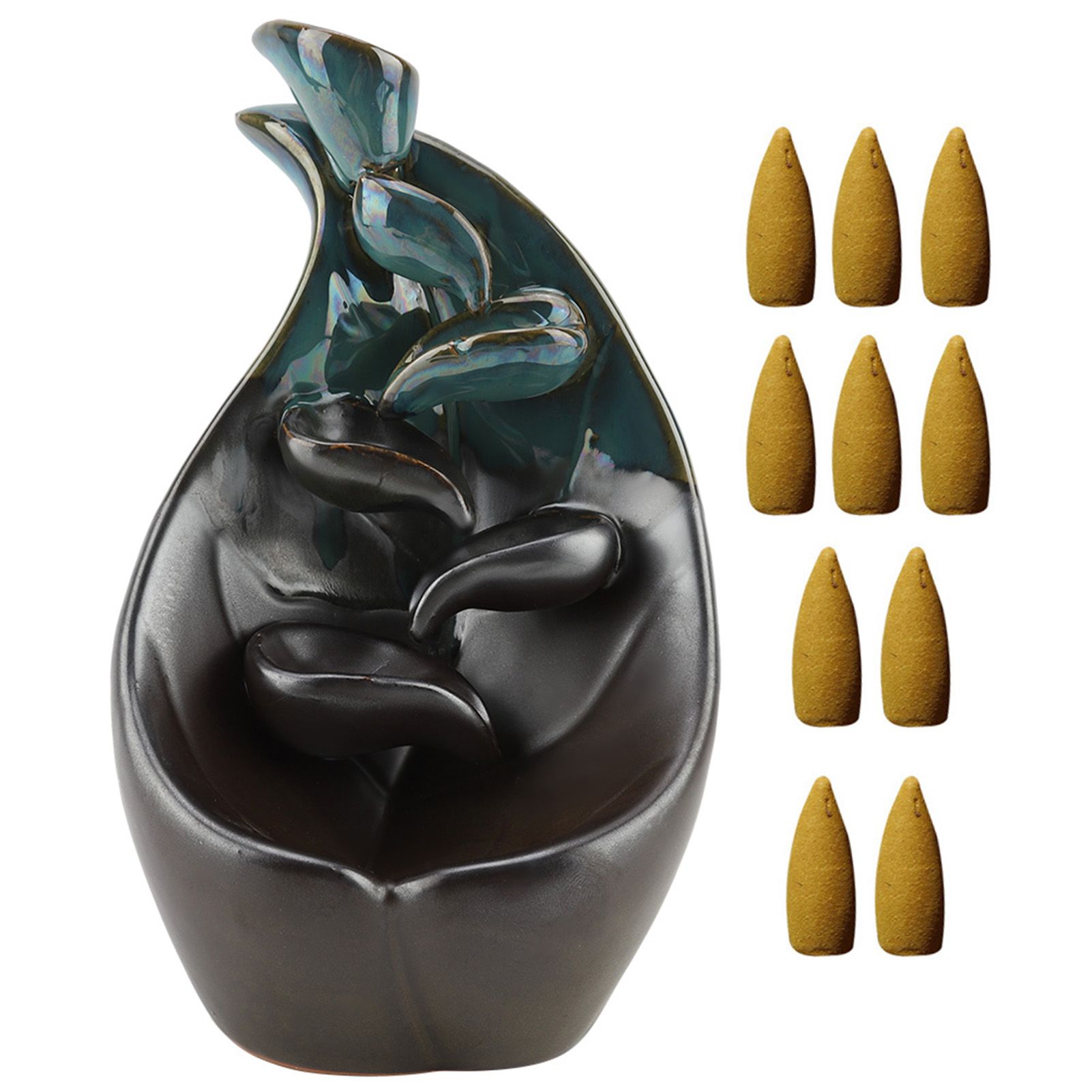 Ceramic Incense Holder Censer Smoke Backflow Incense Burner Decor Ornament view 2