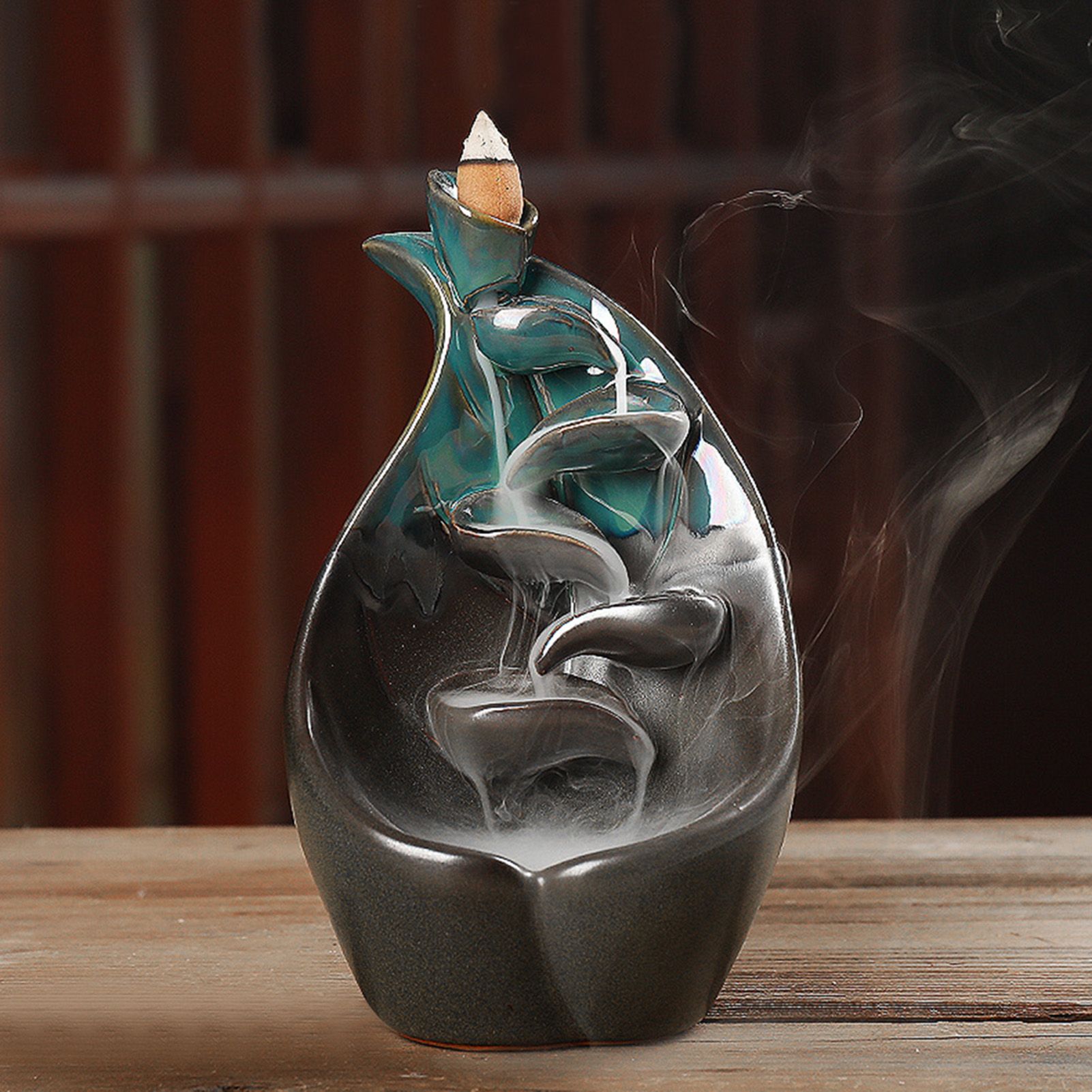 Ceramic Incense Holder Censer Smoke Backflow Incense Burner Decor Ornament view 4