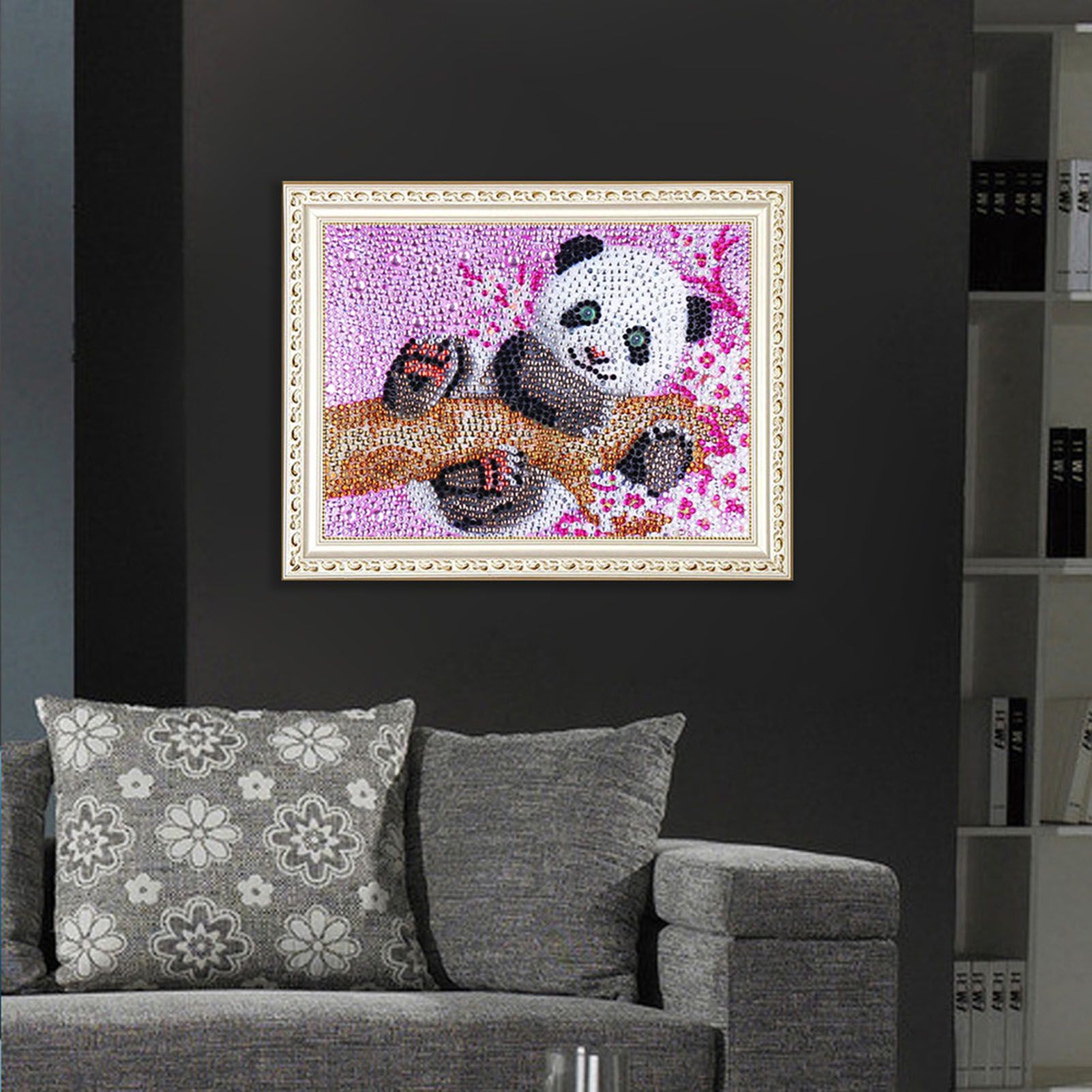Full Drill Cute Panda Special Shaped Diamond Painting DIY Cross Stitch Decor view 6