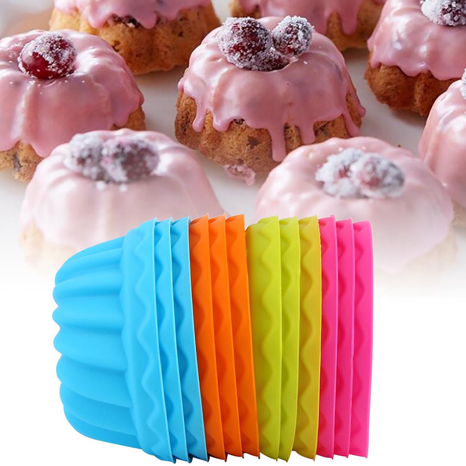 12Pcs Mini Pumpkin Silicone Cupcake Baking Cups Nonstick Pastry Muffin Molds view 3