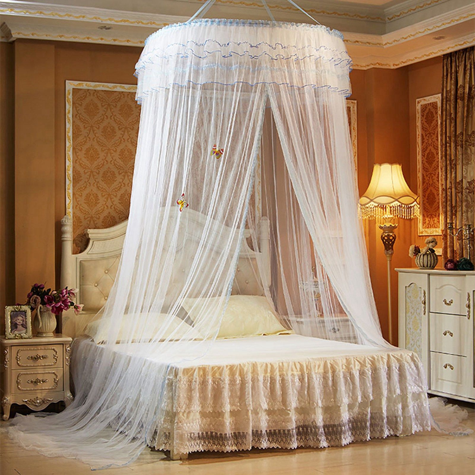 Breathable Round Canopy Lace Princess Style Mosquito Net Bed Curtain Netting view 3