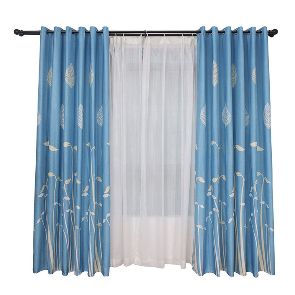Polyester Window Curtain Shade Bedroom Living Room Kitchen Decor (Blue) view 6