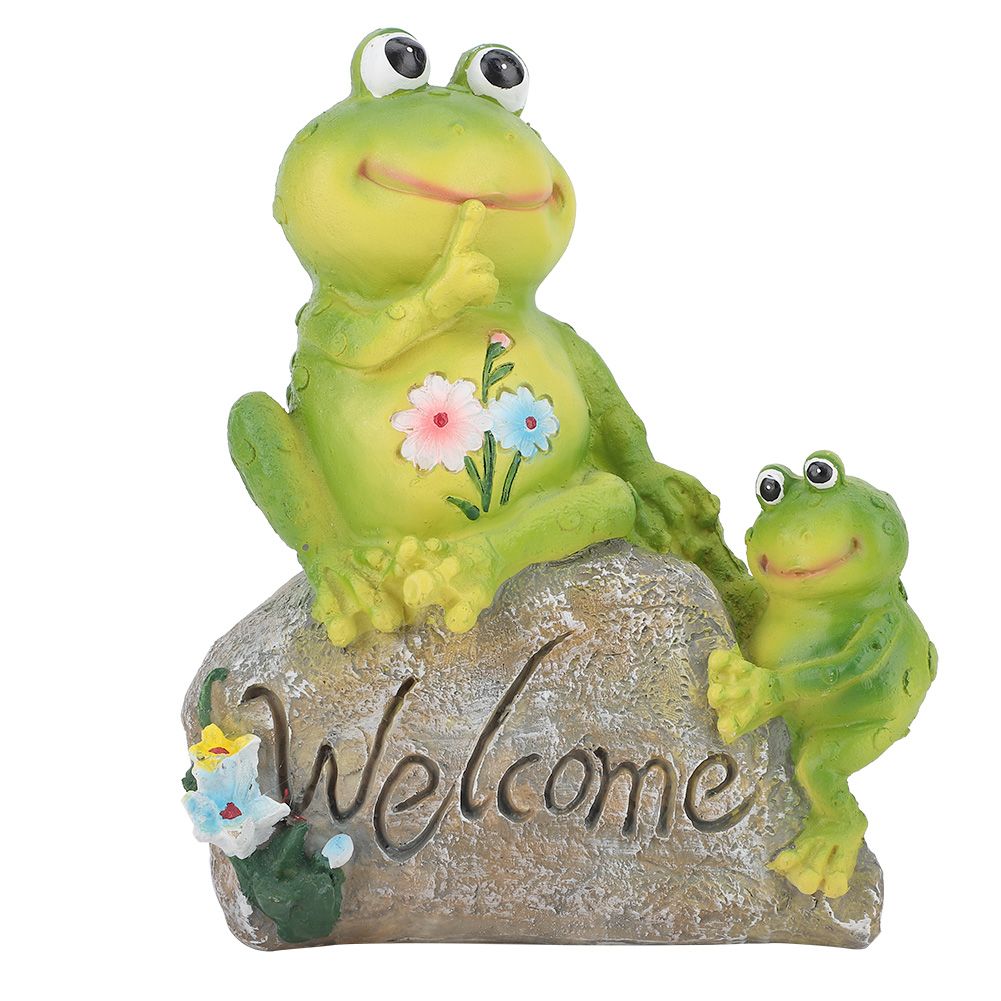 Resin Animal Sitting on Stone Figurine Decoration Lawn Garden Courtyard Ornaments view 2